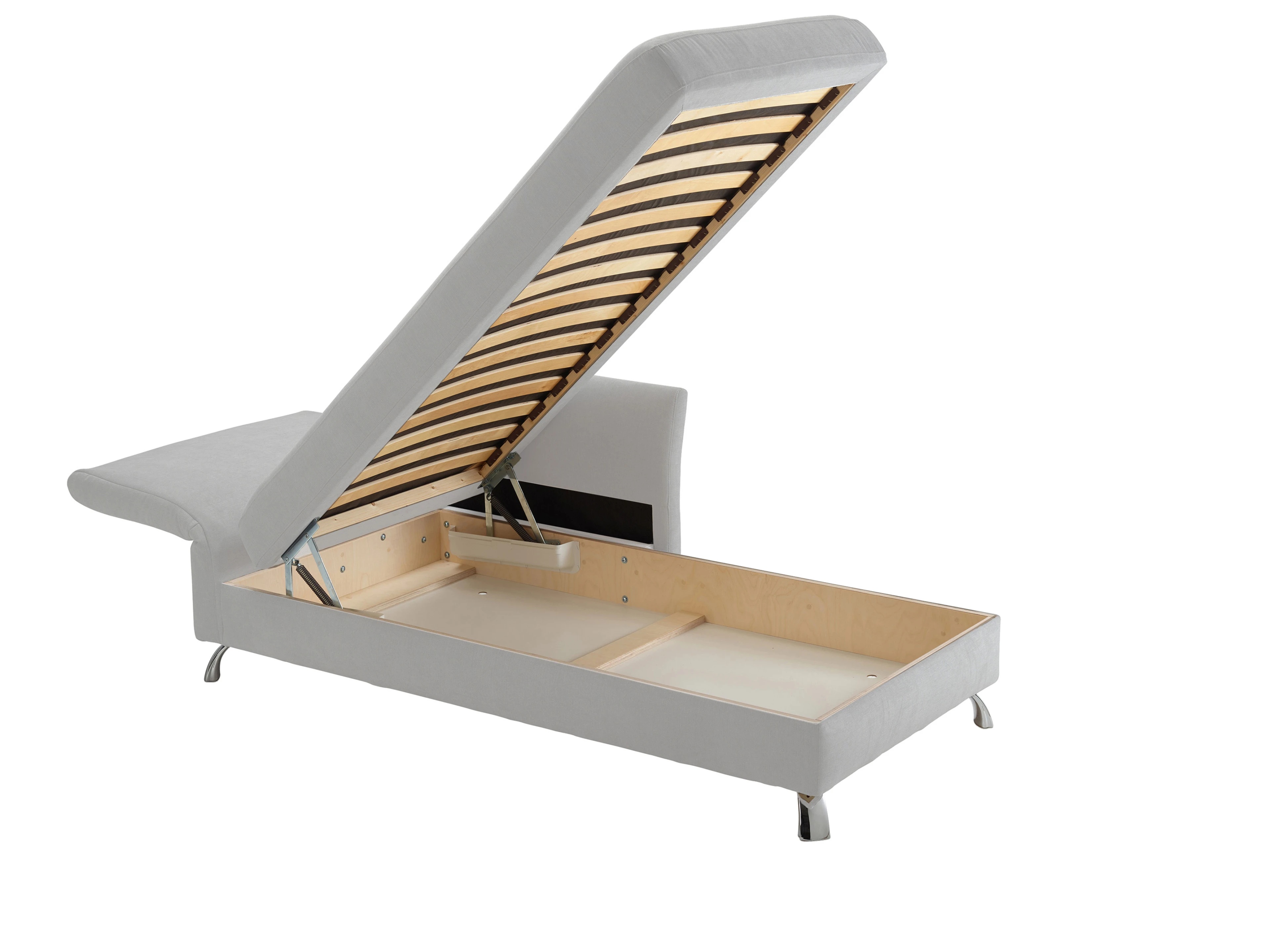 Ansicht des Produktes Easy Ottomane mit Bettkasten in Stoff Grau