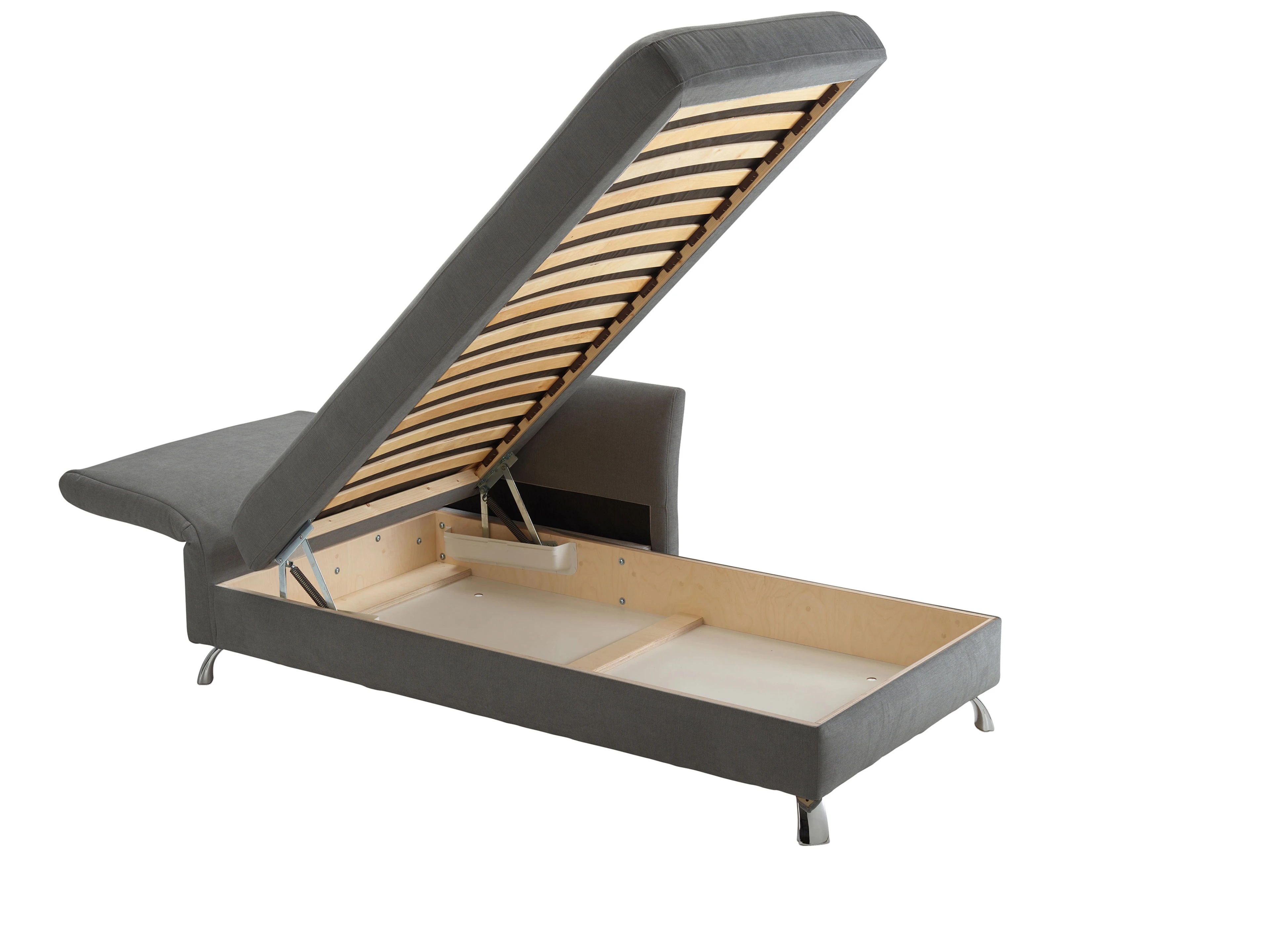 Ansicht des Produktes Easy Ottomane mit Bettkasten in Stoff Grau