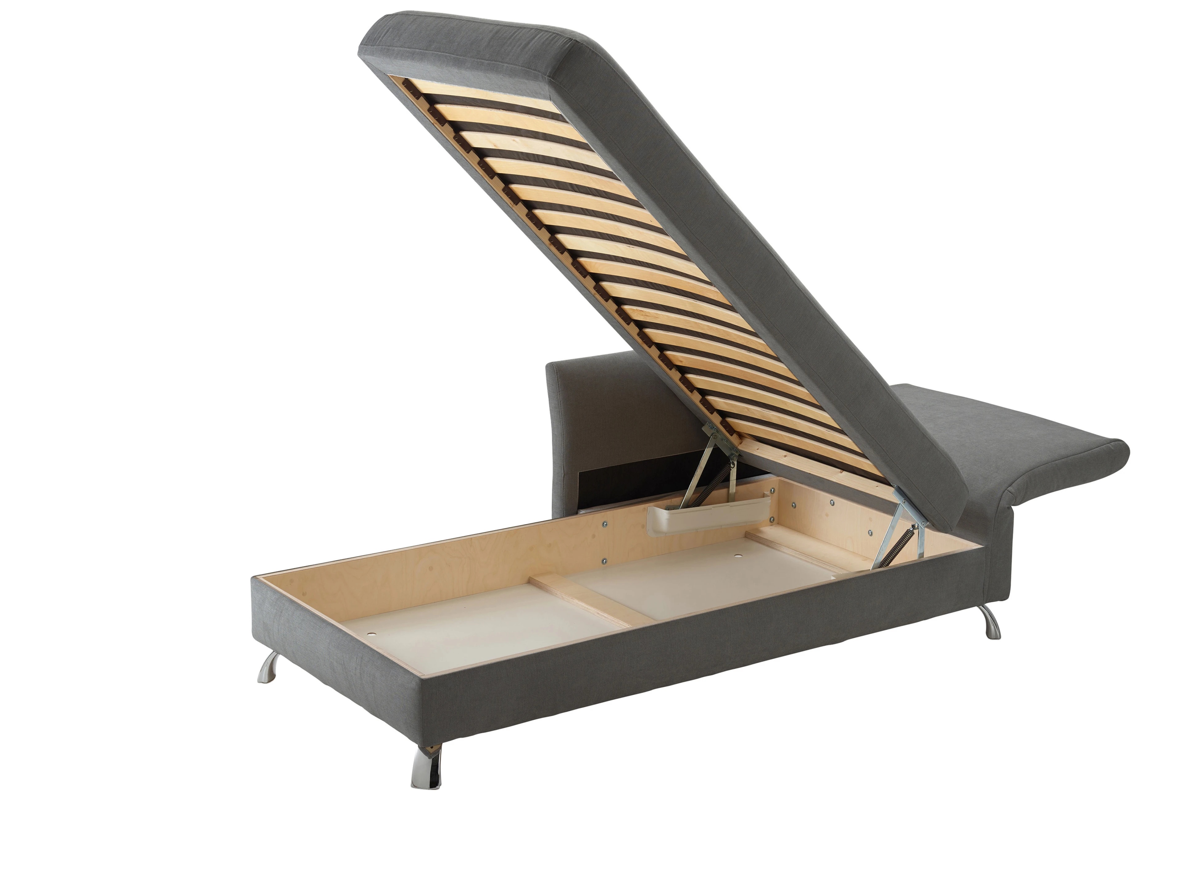 Ansicht des Produktes Easy Ottomane mit Bettkasten in Stoff Grau