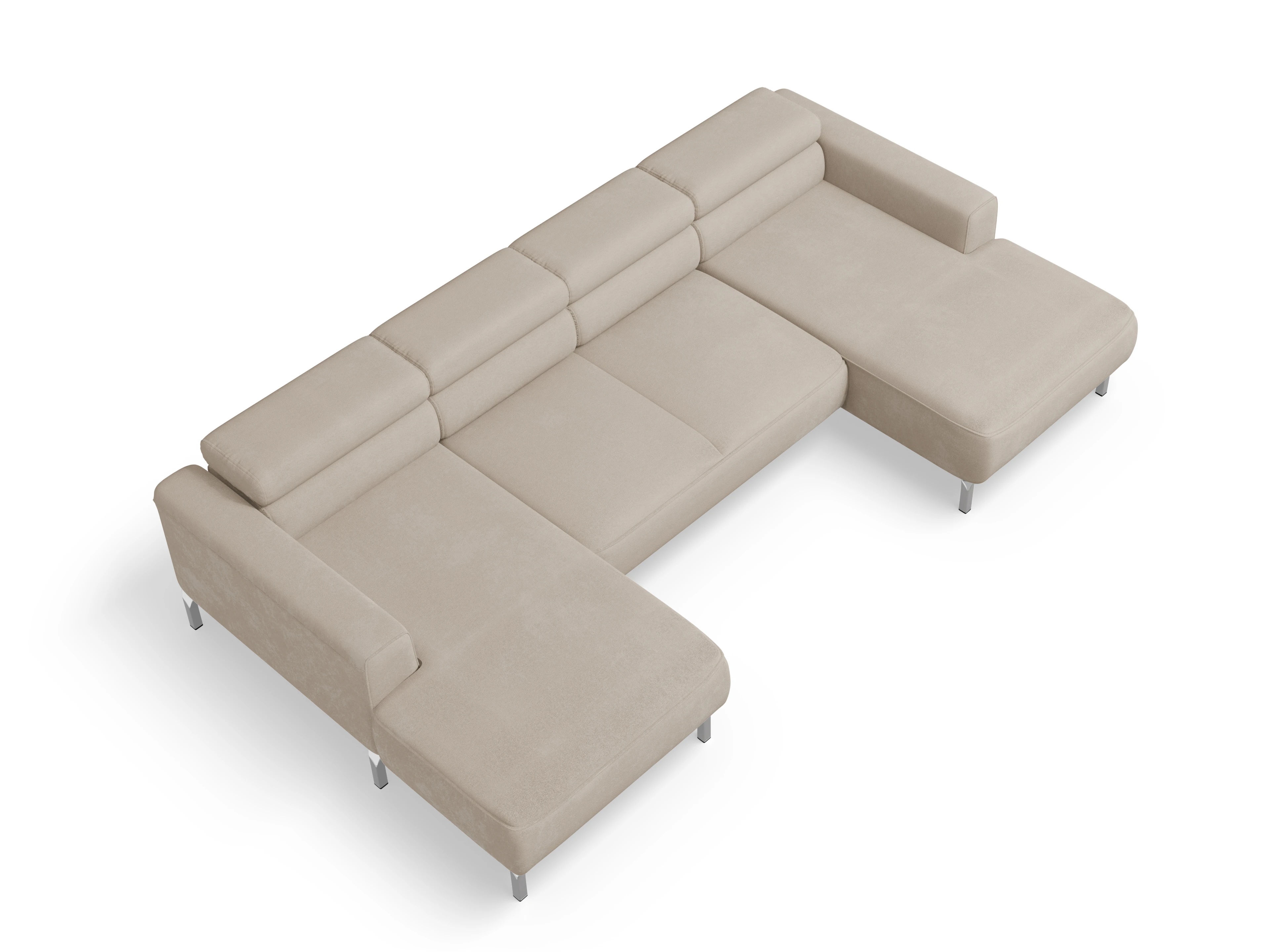 Season Wohnlandschaft LO Medium Ansicht des Produktes Season Wohnlandschaft offen beidseitig in Stoff Beige