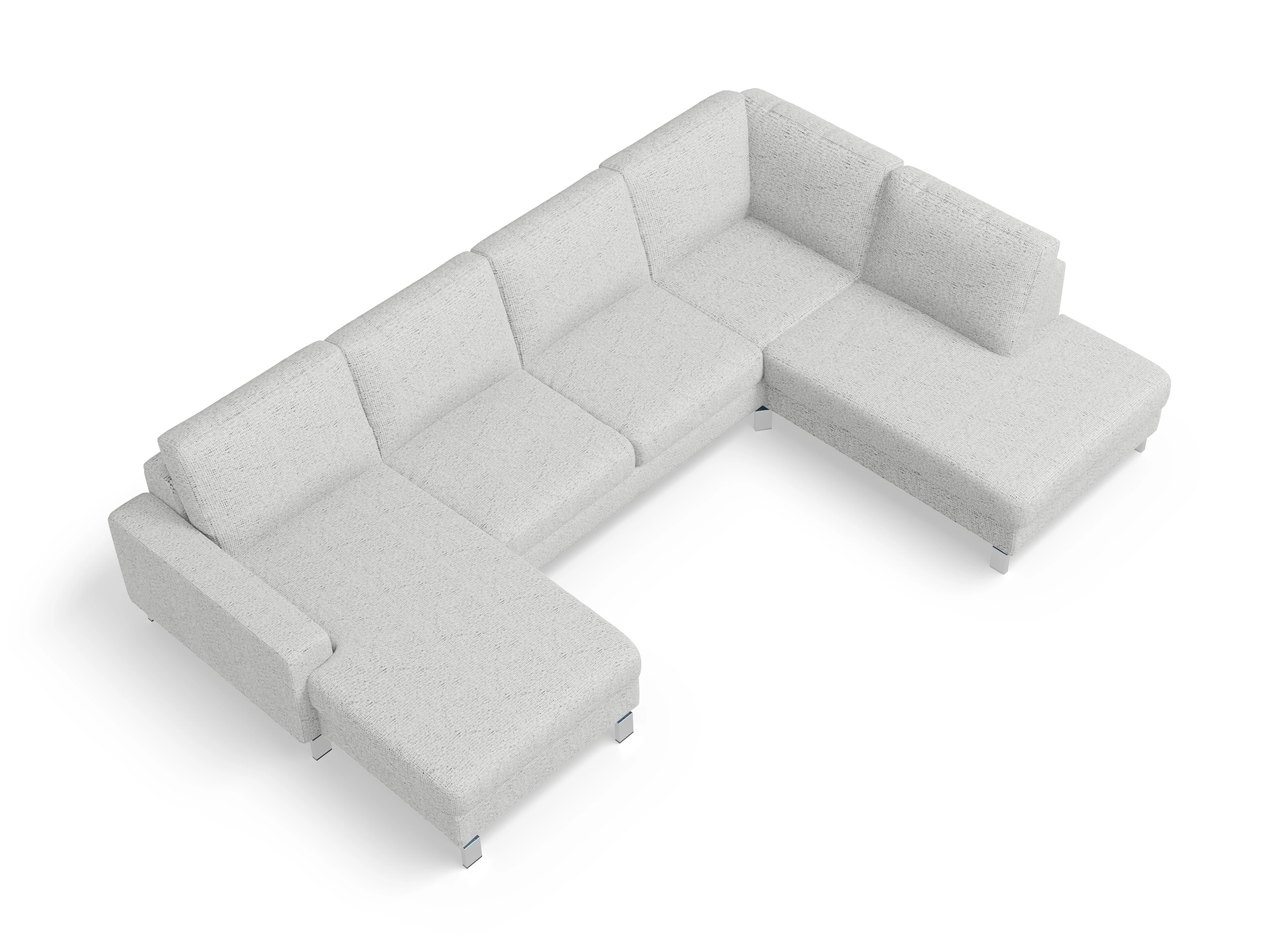 Indiana Wohnlandschaft LUM Small R Ansicht des Produktes Indiana Wohnlandschaft offen beidseitig in Stoff Grau