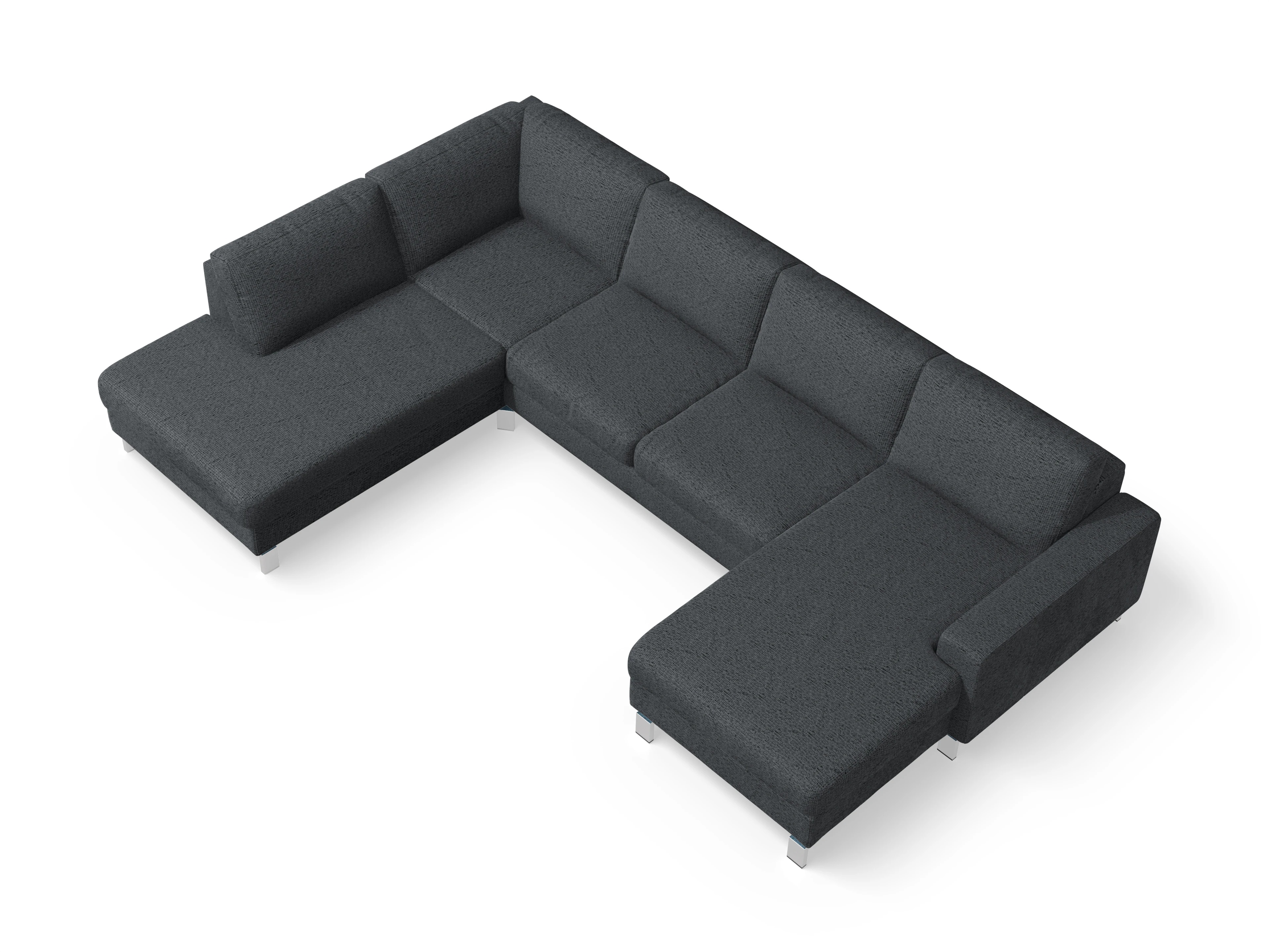 Indiana Wohnlandschaft UML Small L Ansicht des Produktes Indiana Wohnlandschaft offen beidseitig in Stoff Grau
