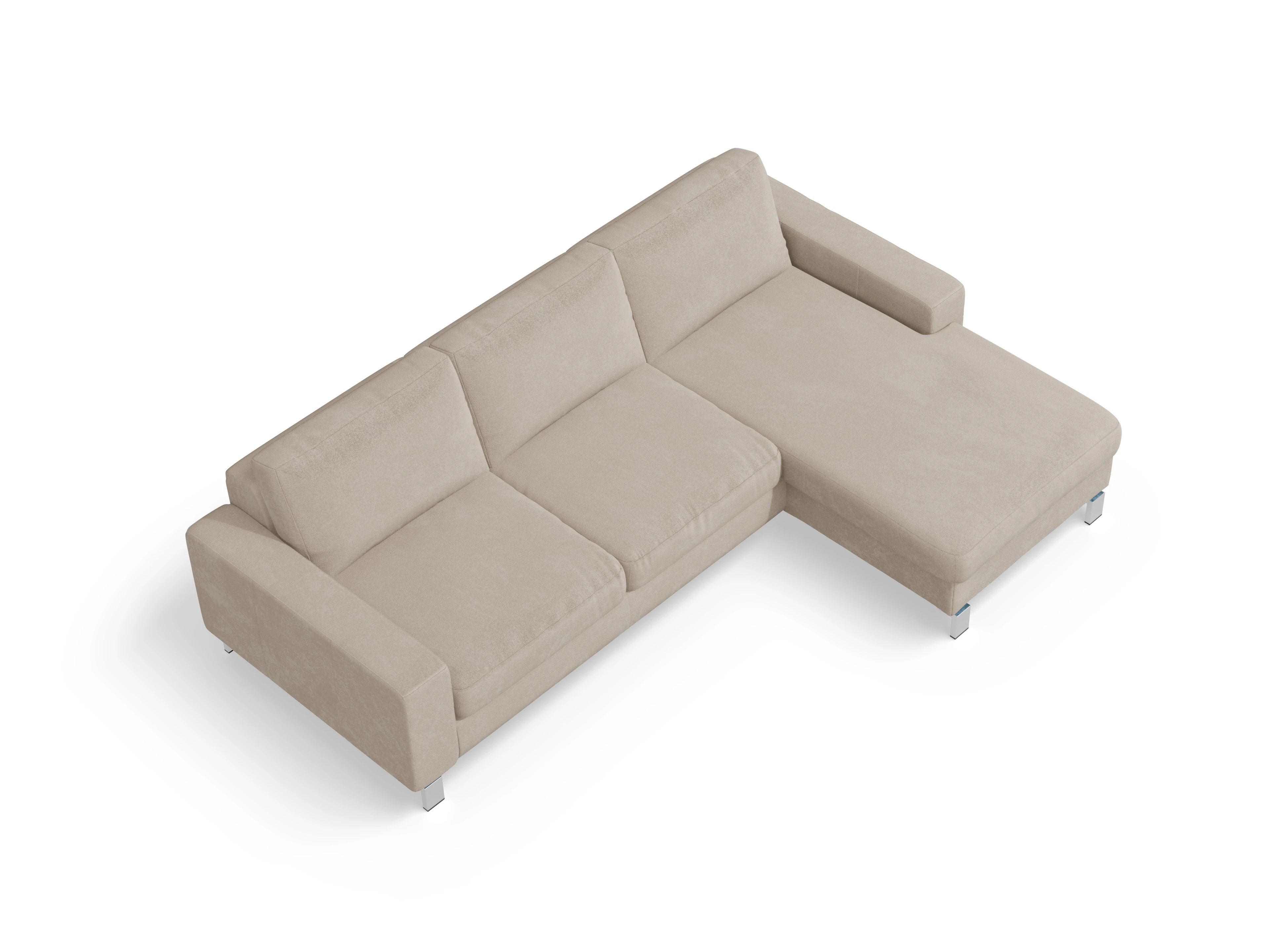 Ansicht des Produktes Indiana Ecksofa rechts Abschluss offen in Stoff Beige