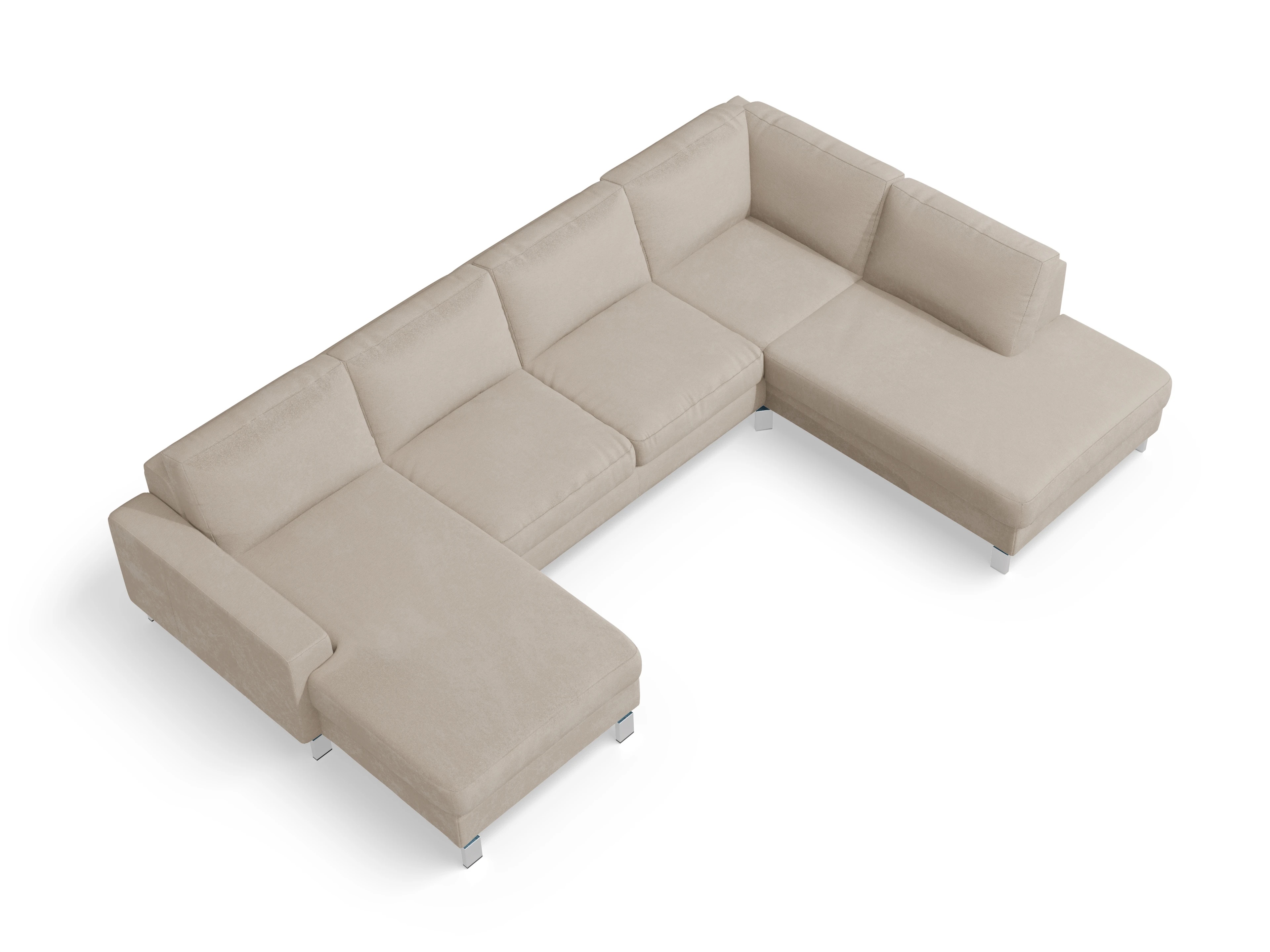 Ansicht des Produktes Indiana Wohnlandschaft offen beidseitig in Stoff Beige