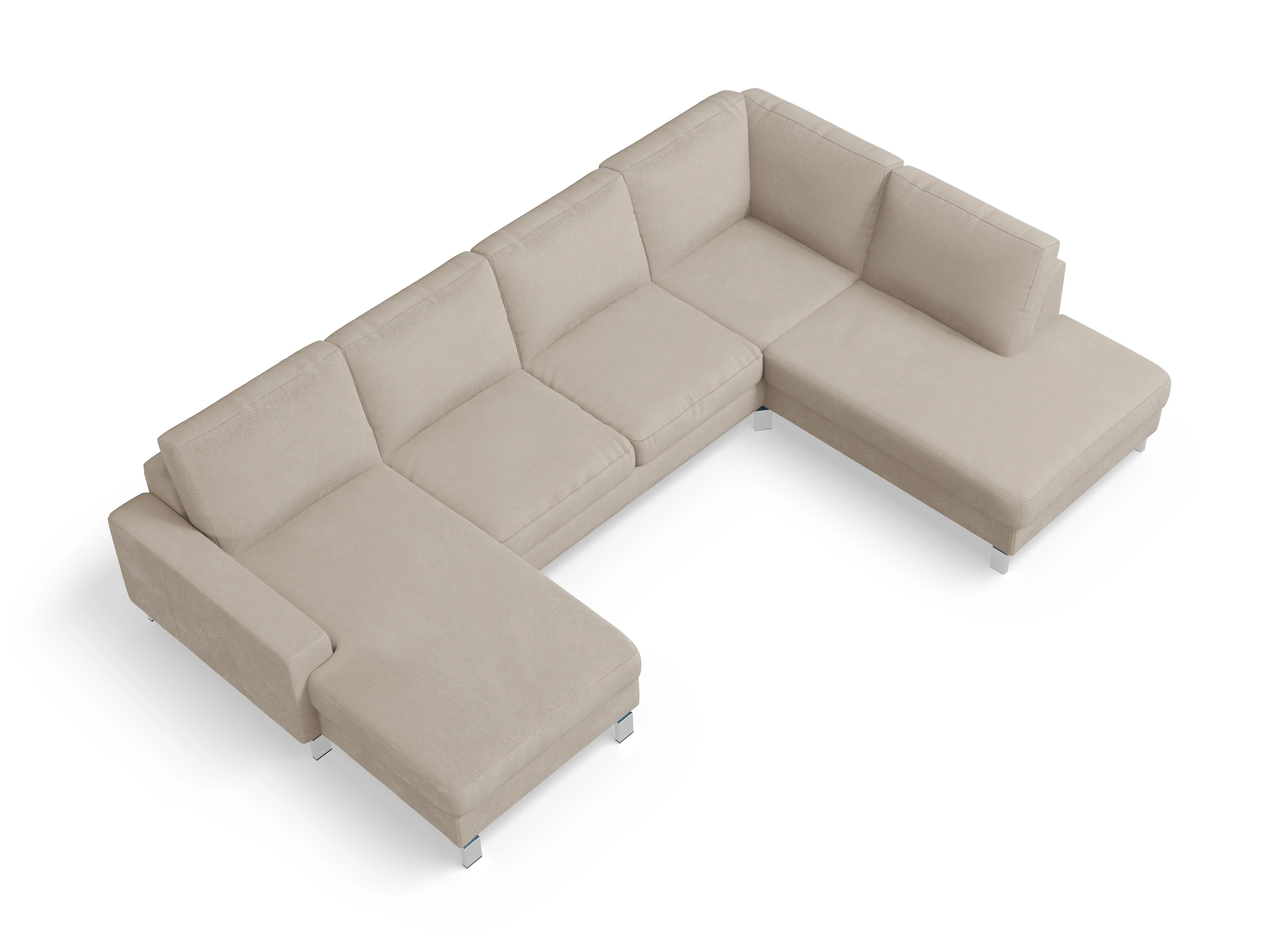 Indiana Wohnlandschaft LUM Small R Ansicht des Produktes Indiana Wohnlandschaft offen beidseitig in Stoff Beige