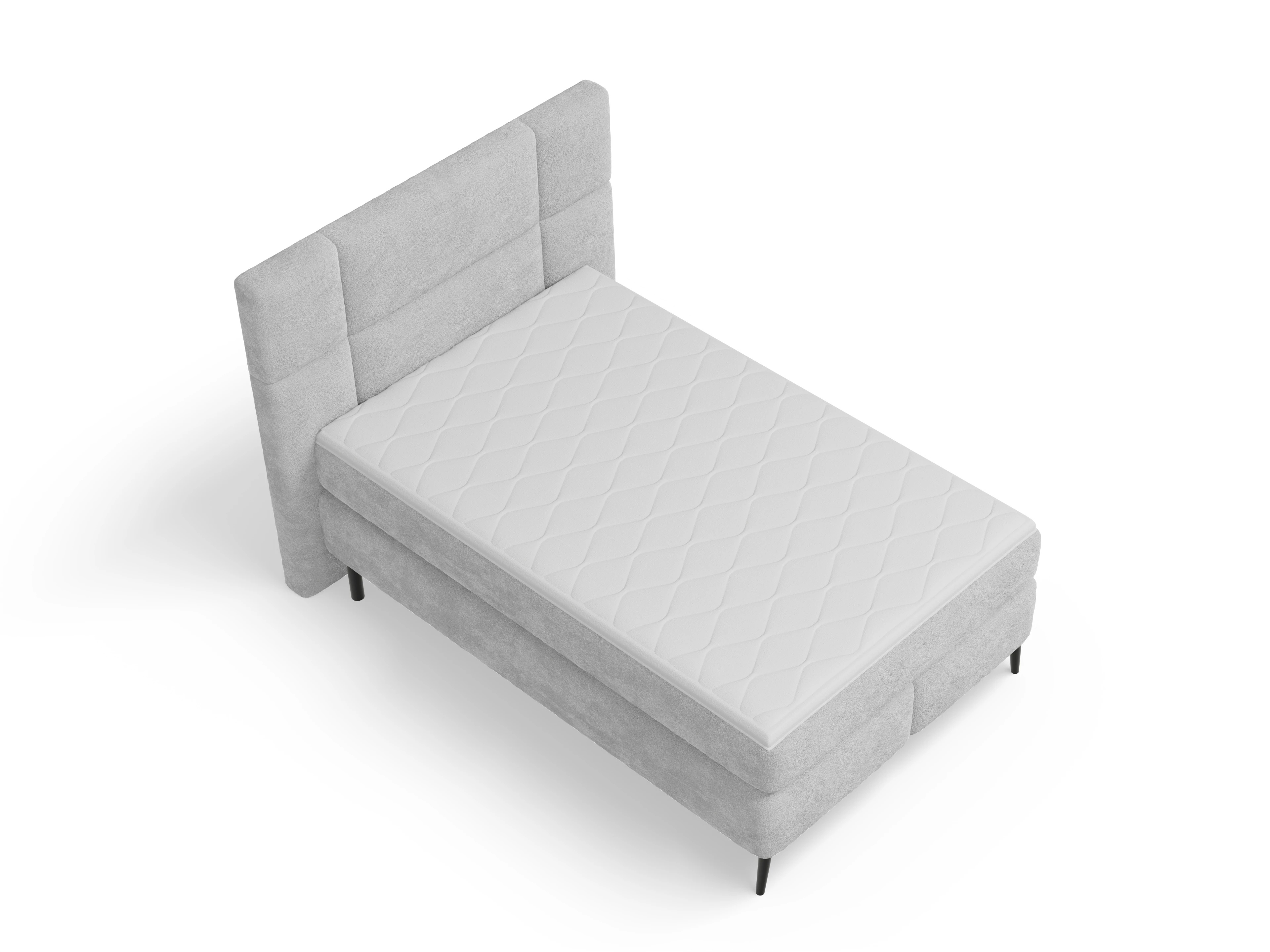 Boxspringbett Luisa 140x200cm Ansicht des Produktes Luisa Boxspringbett in Stoff Grau