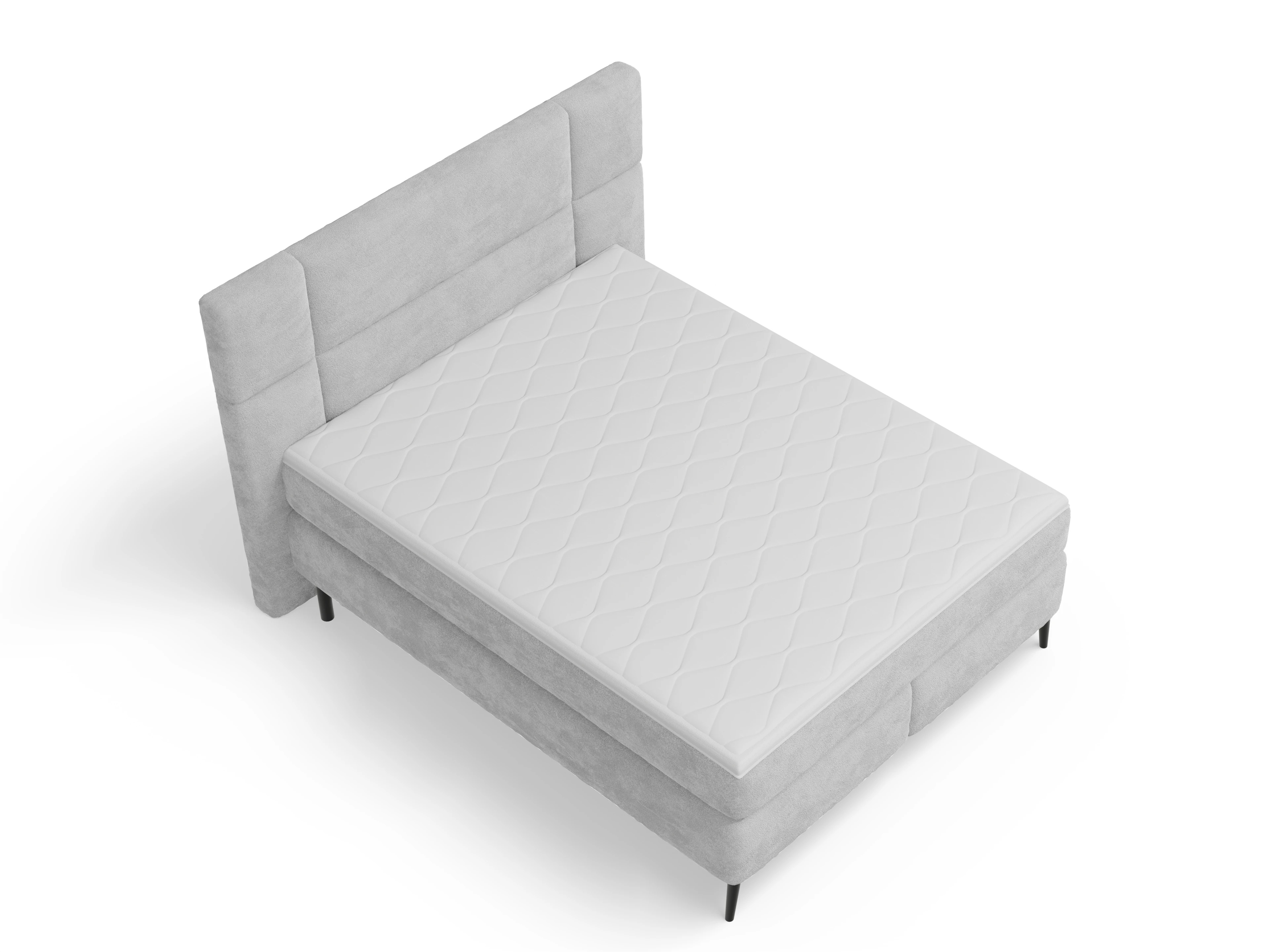 Boxspringbett Luisa 160x200cm Ansicht des Produktes Luisa Boxspringbett in Stoff Grau