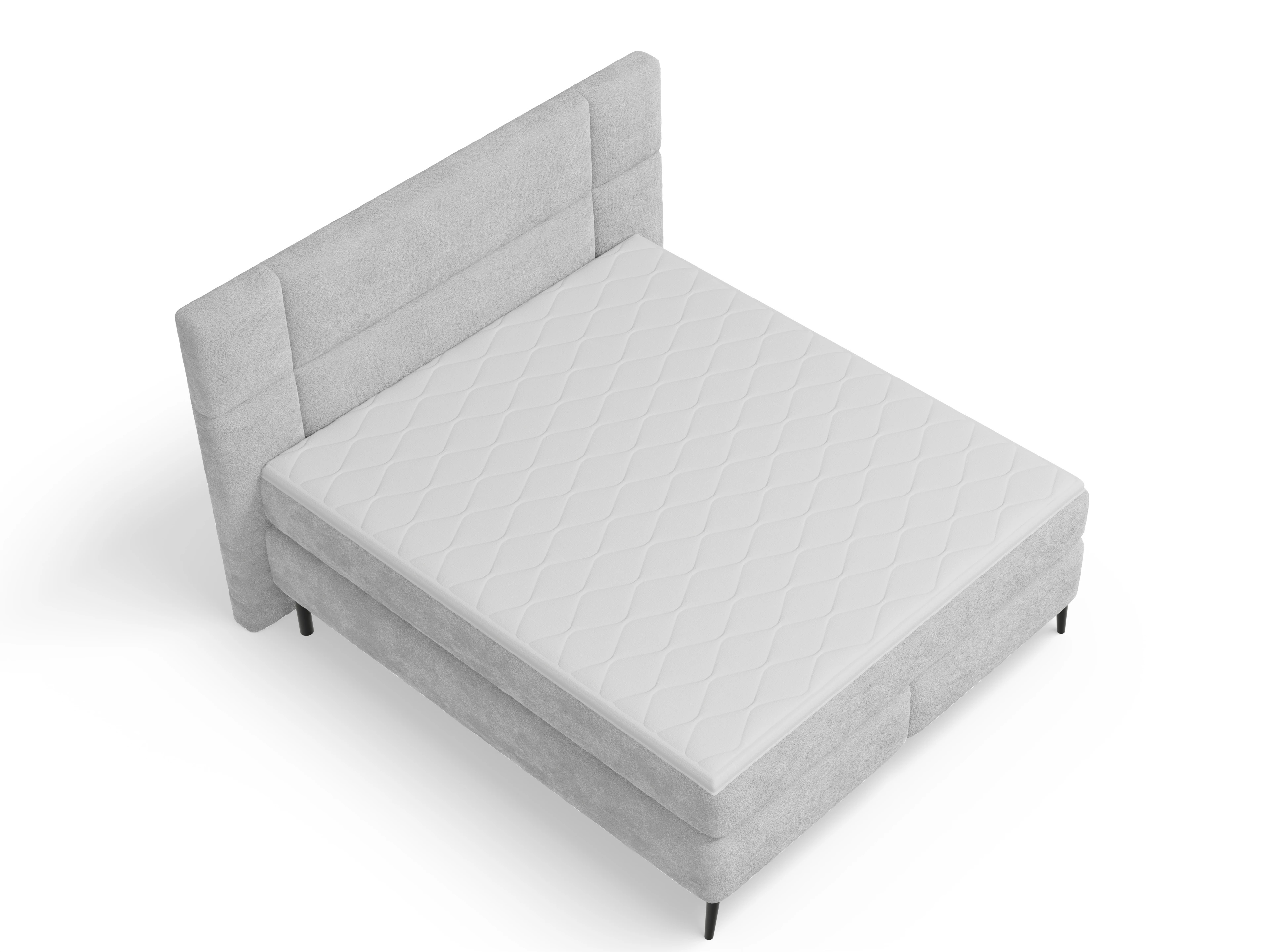Boxspringbett Luisa 180x200cm Ansicht des Produktes Luisa in Stoff Grau