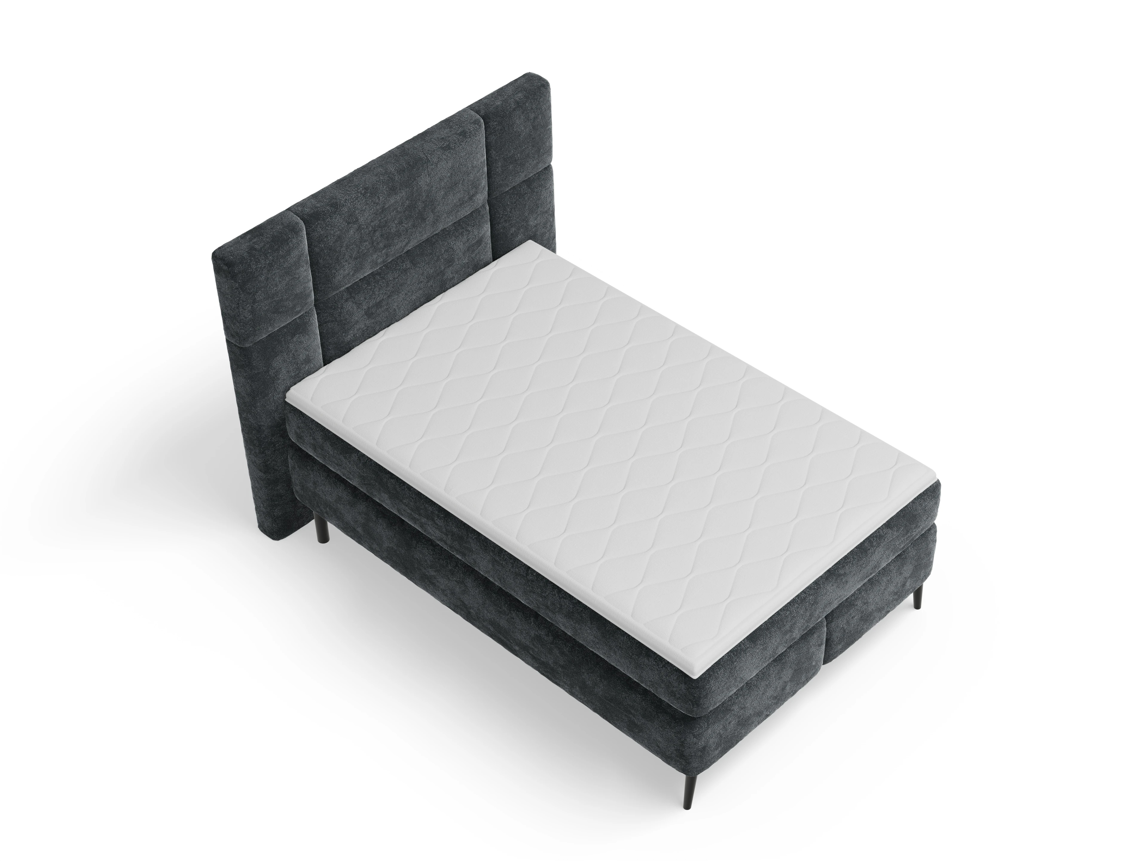 Boxspringbett Luisa 140x200cm Ansicht des Produktes Luisa Boxspringbett in Stoff Grau