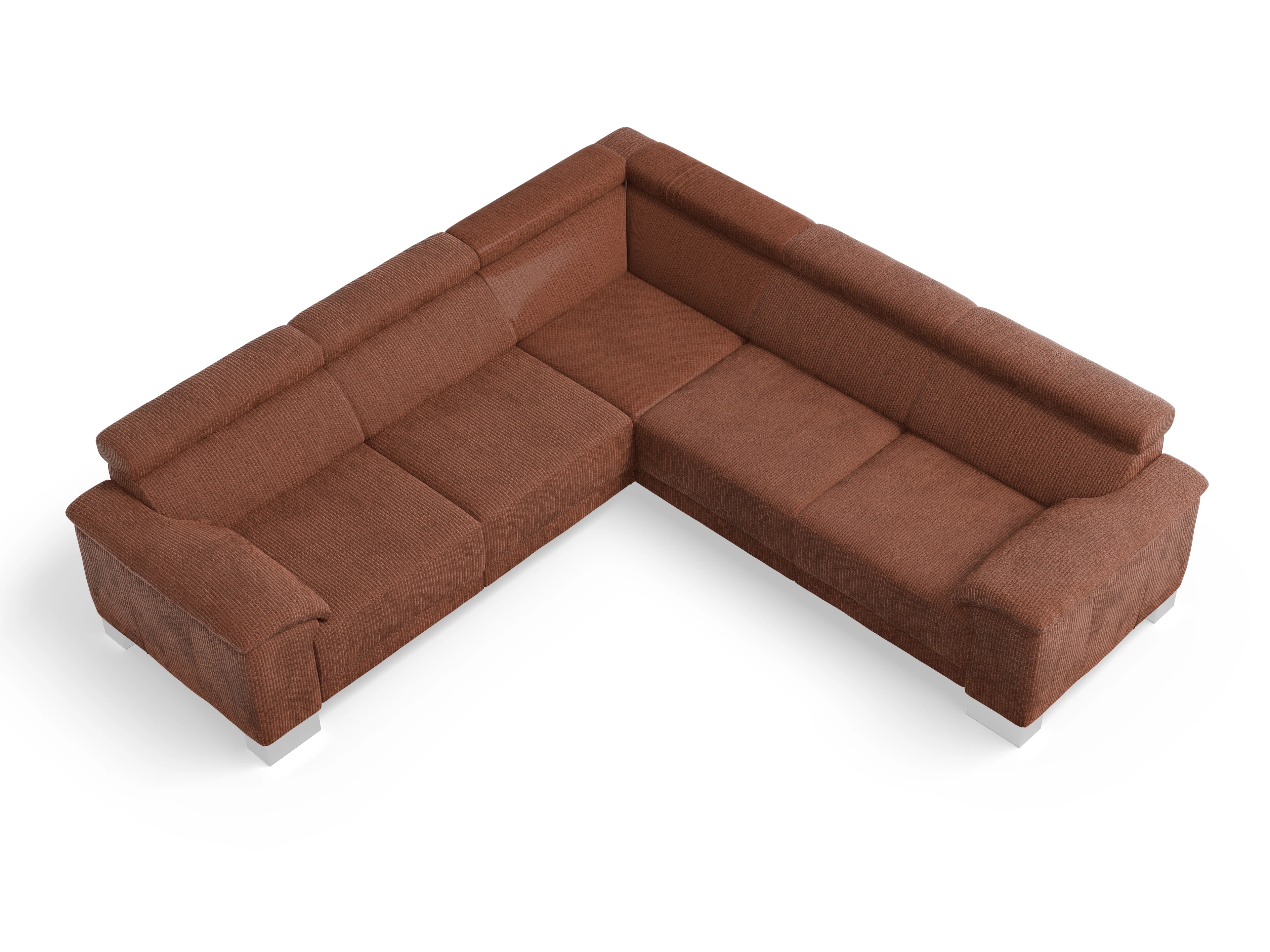Antonio Ecksofa SPE Medium Ansicht des Produktes Antonio Ecksofa gleichschenklig in Stoff Braun