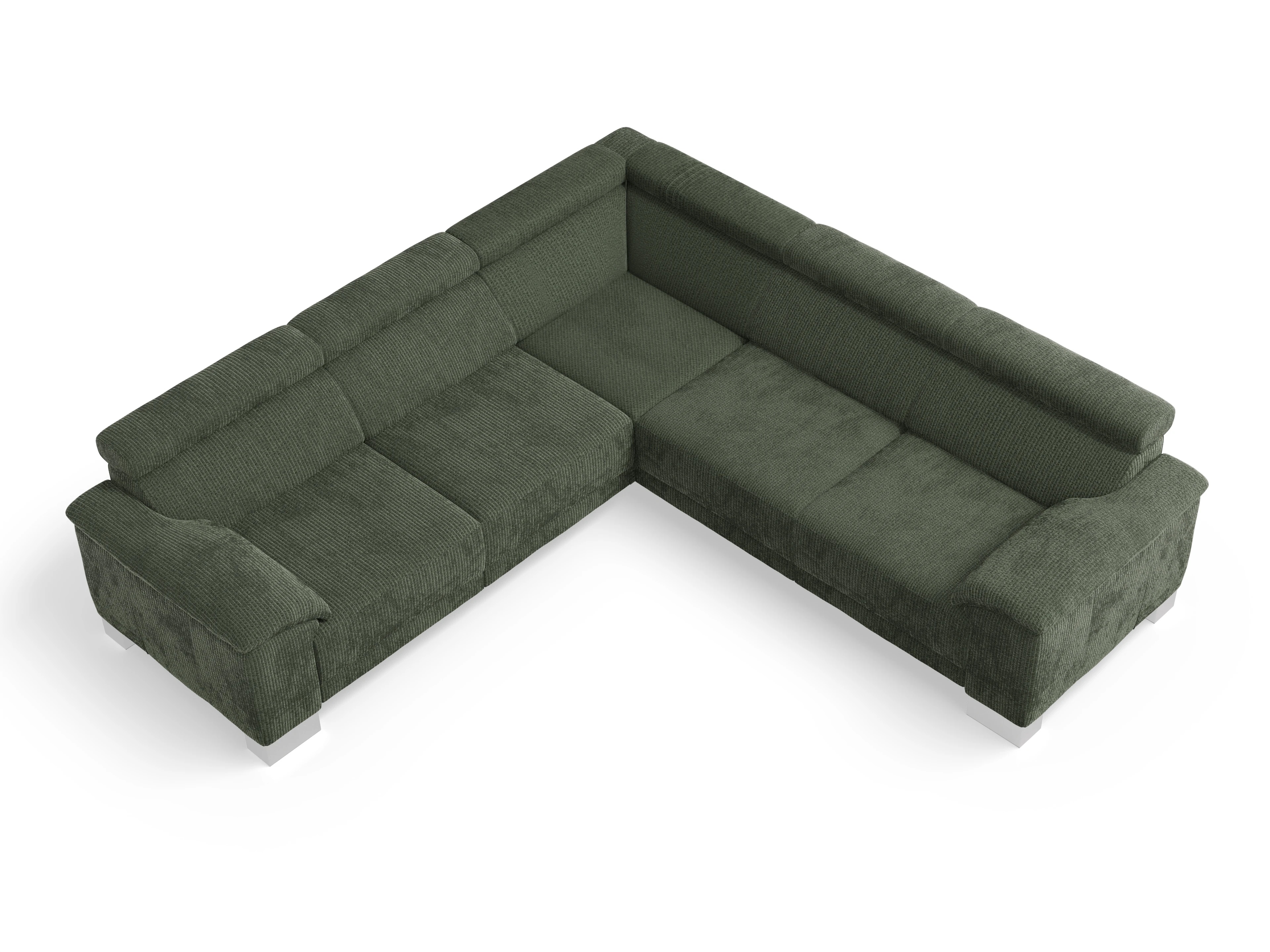 Ansicht des Produktes Antonio Ecksofa gleichschenklig in Stoff Grün