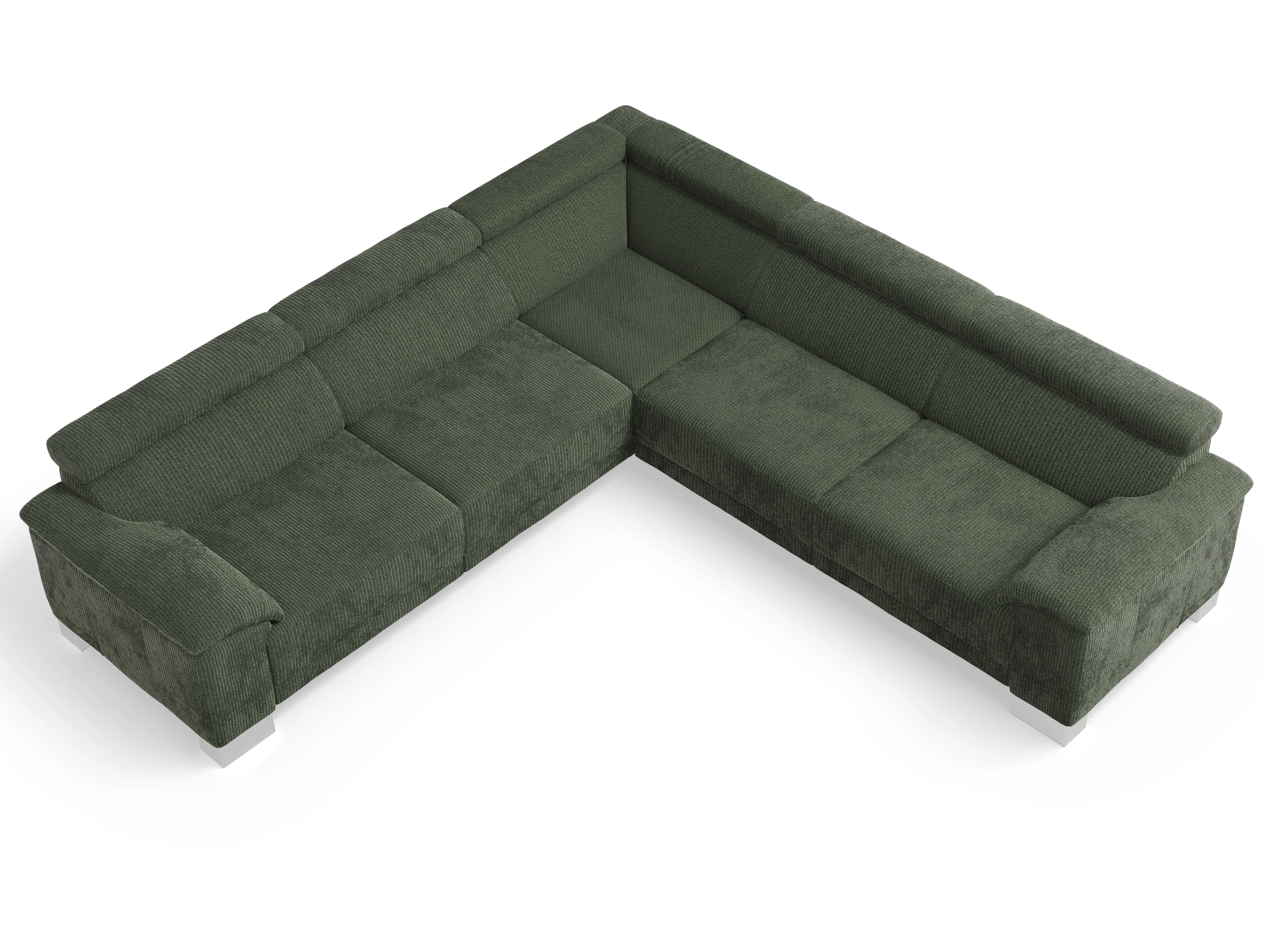 Ansicht des Produktes Antonio Ecksofa gleichschenklig in Stoff Grün