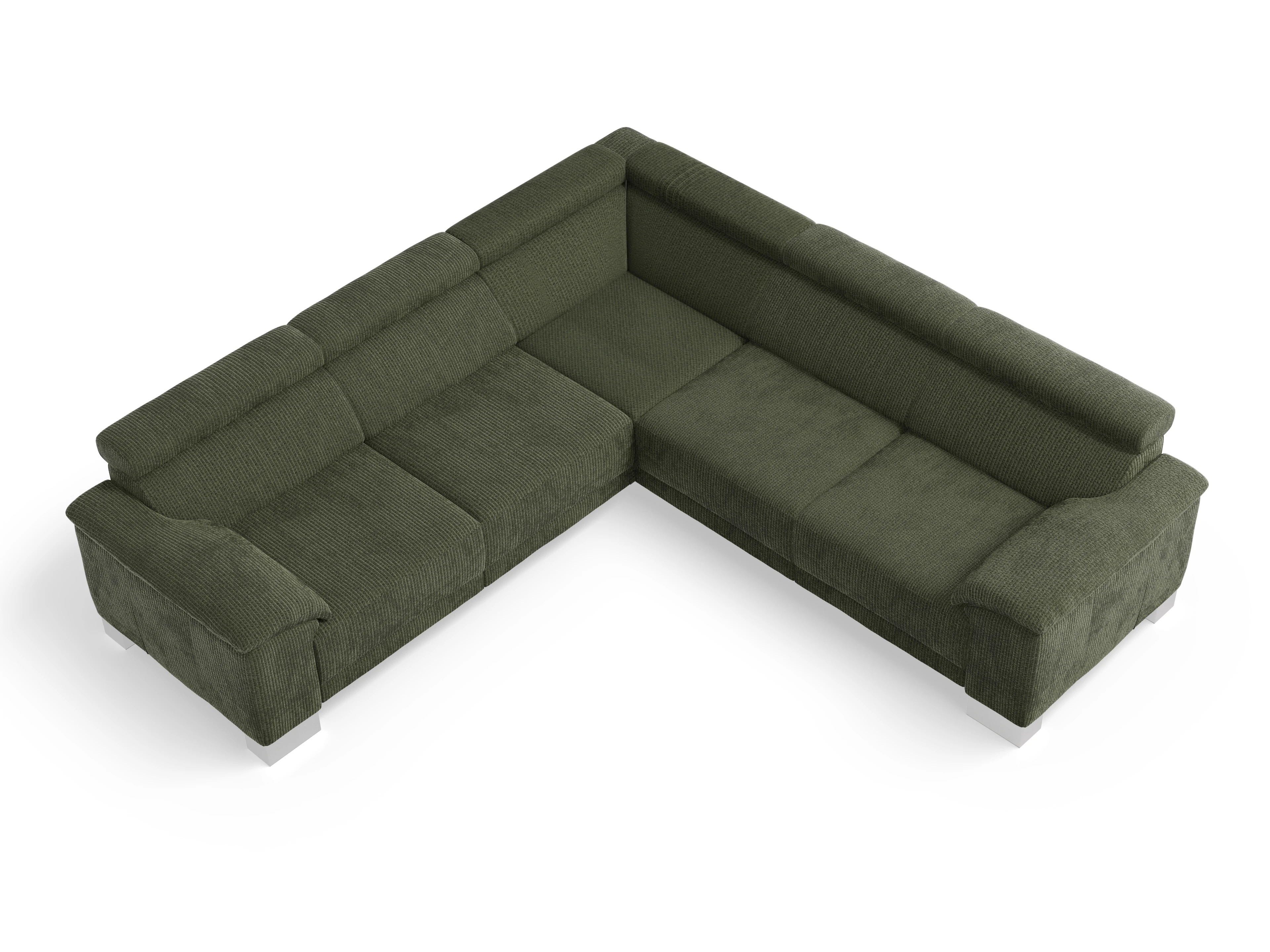 Ansicht des Produktes Antonio Ecksofa gleichschenklig in Stoff Grün