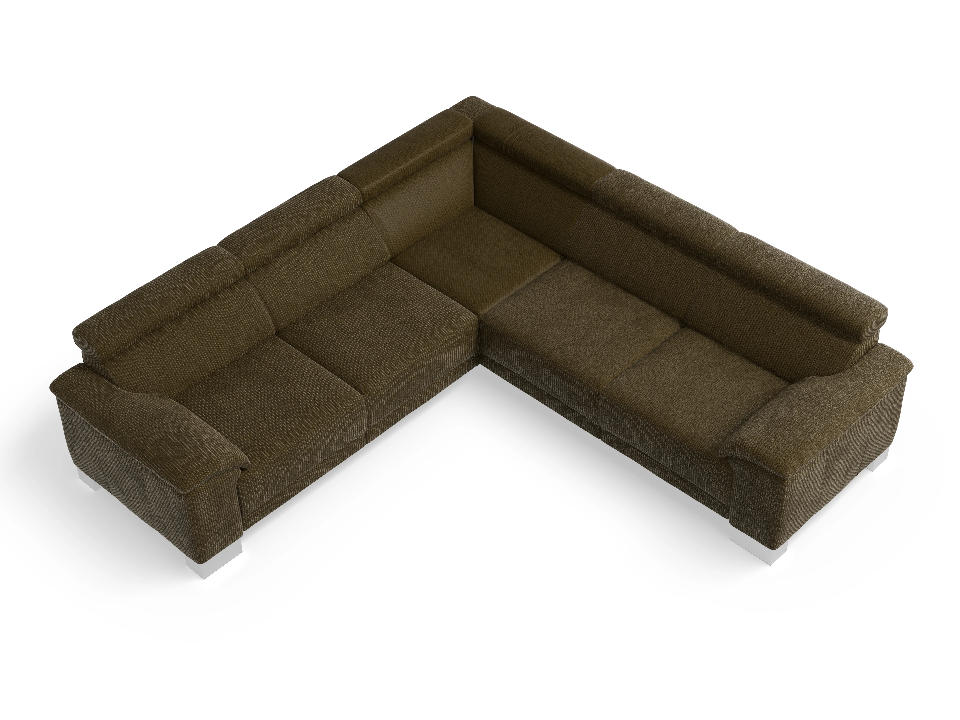 Ansicht des Produktes Antonio Ecksofa gleichschenklig in Stoff Braun