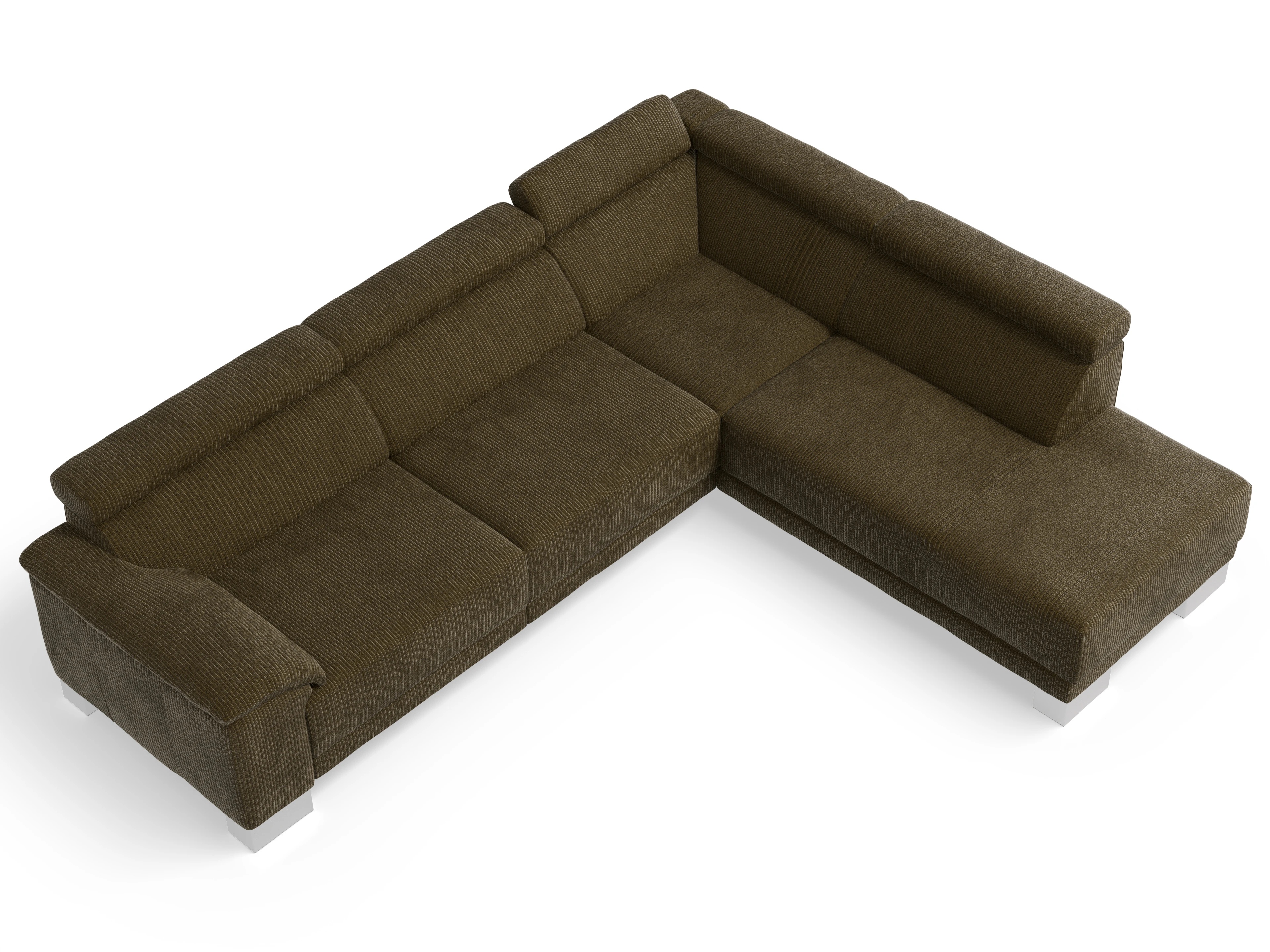 Ansicht des Produktes Antonio Ecksofa rechts Abschluss offen in Stoff Braun