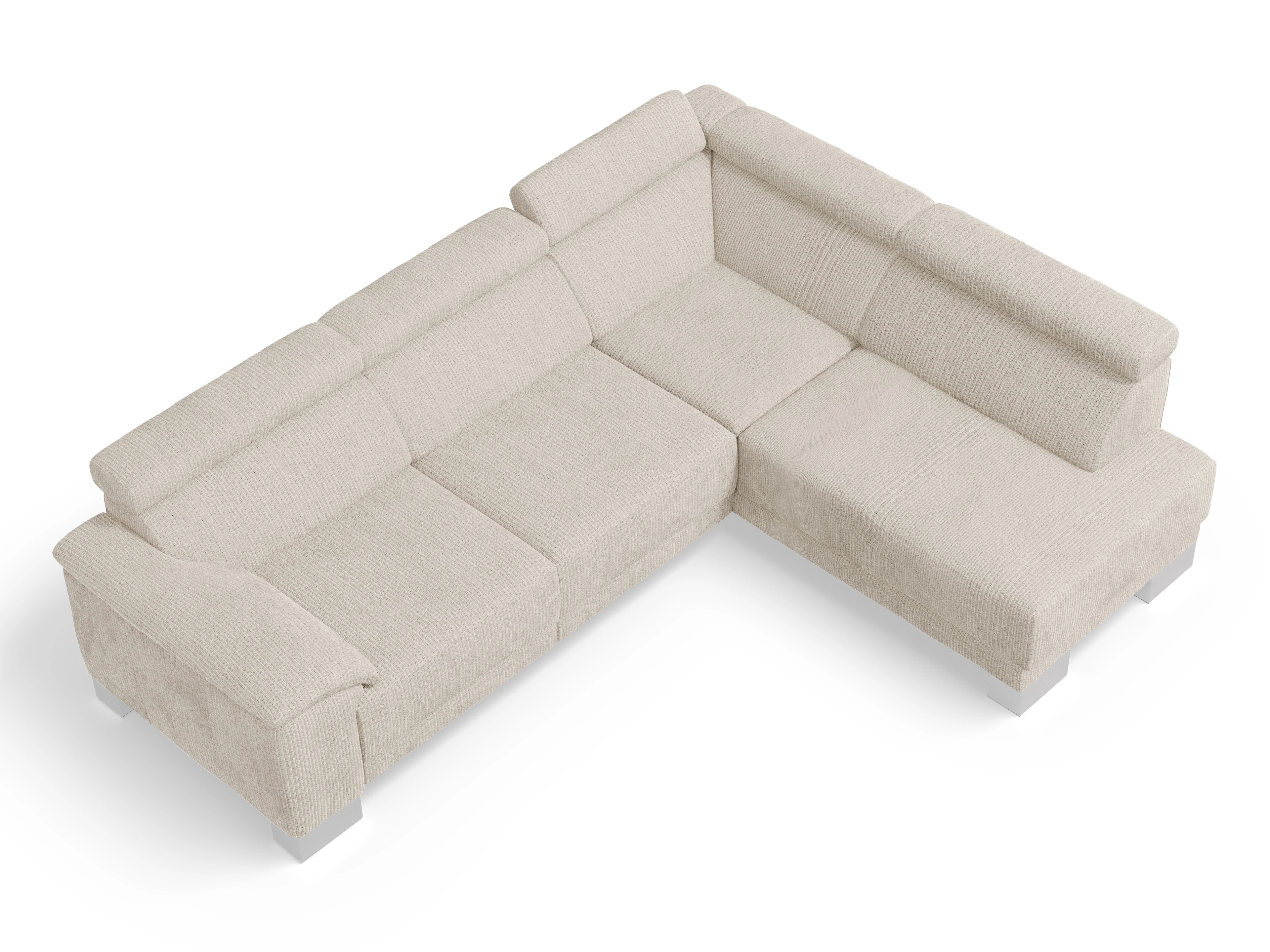 Ansicht des Produktes Antonio Ecksofa rechts Abschluss offen in Stoff Beige