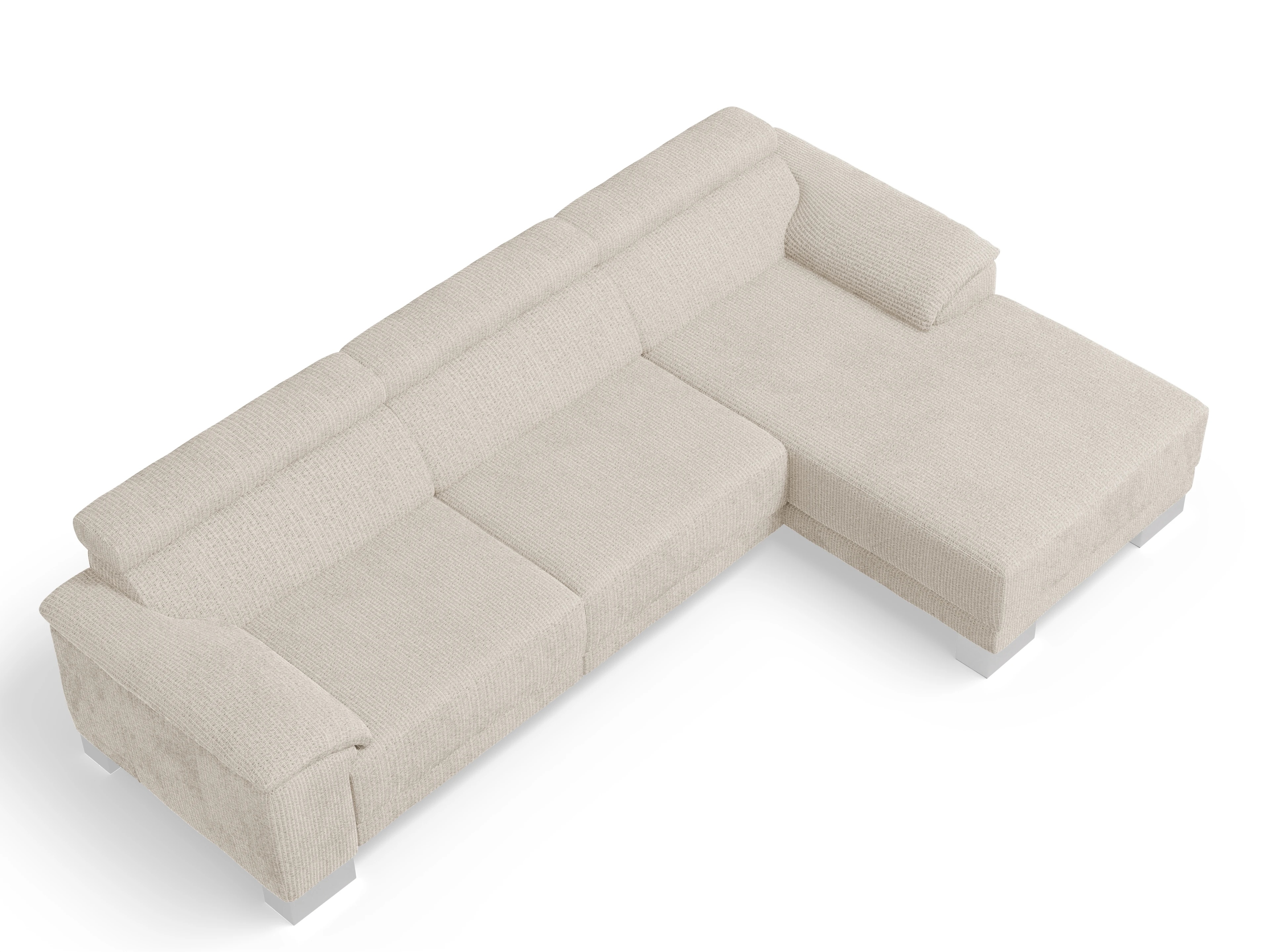 Ansicht des Produktes Antonio Ecksofa rechts Abschluss offen in Stoff Beige