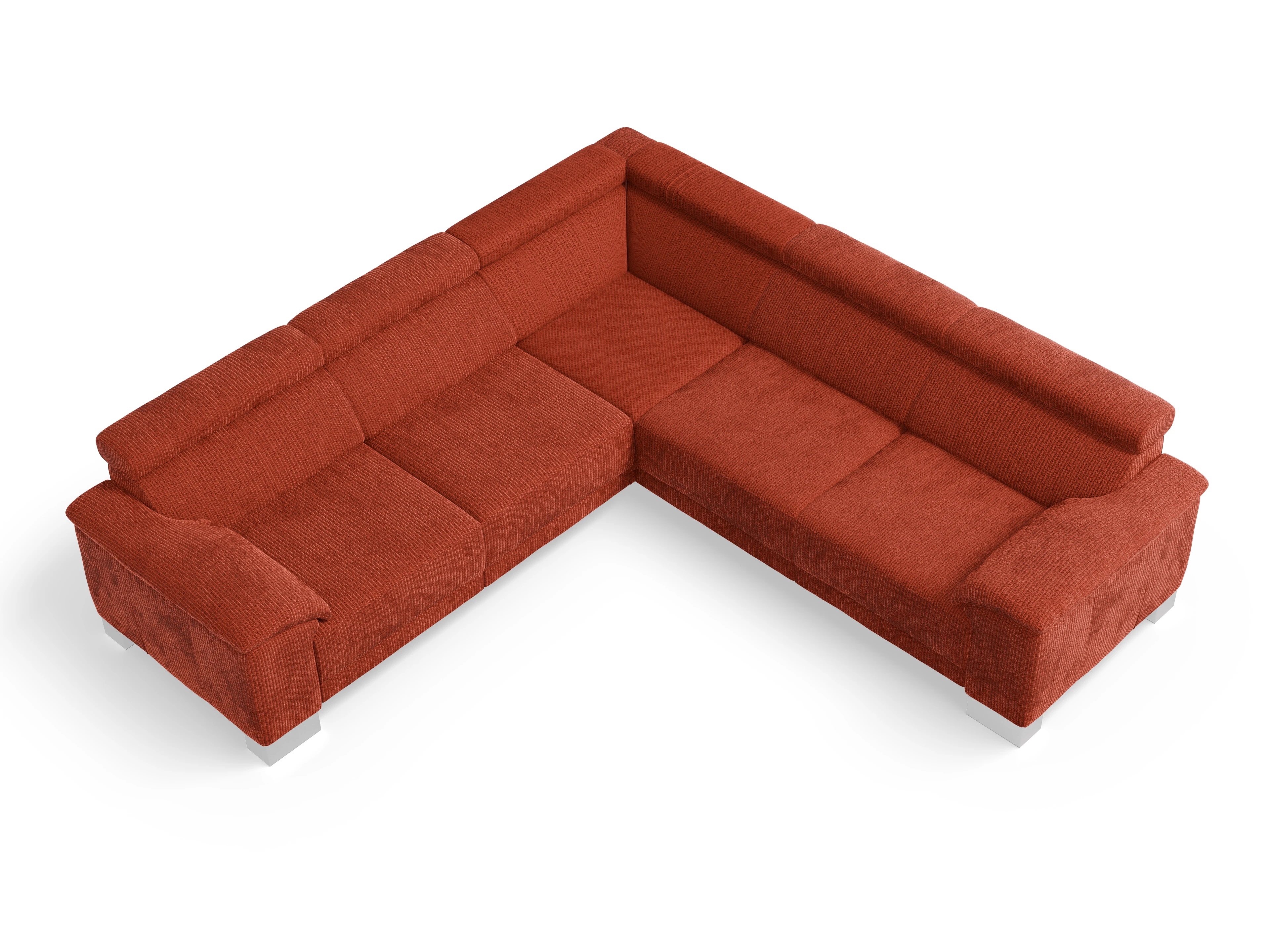 Antonio Ecksofa SPE Medium Ansicht des Produktes Antonio Ecksofa gleichschenklig in Stoff Orange