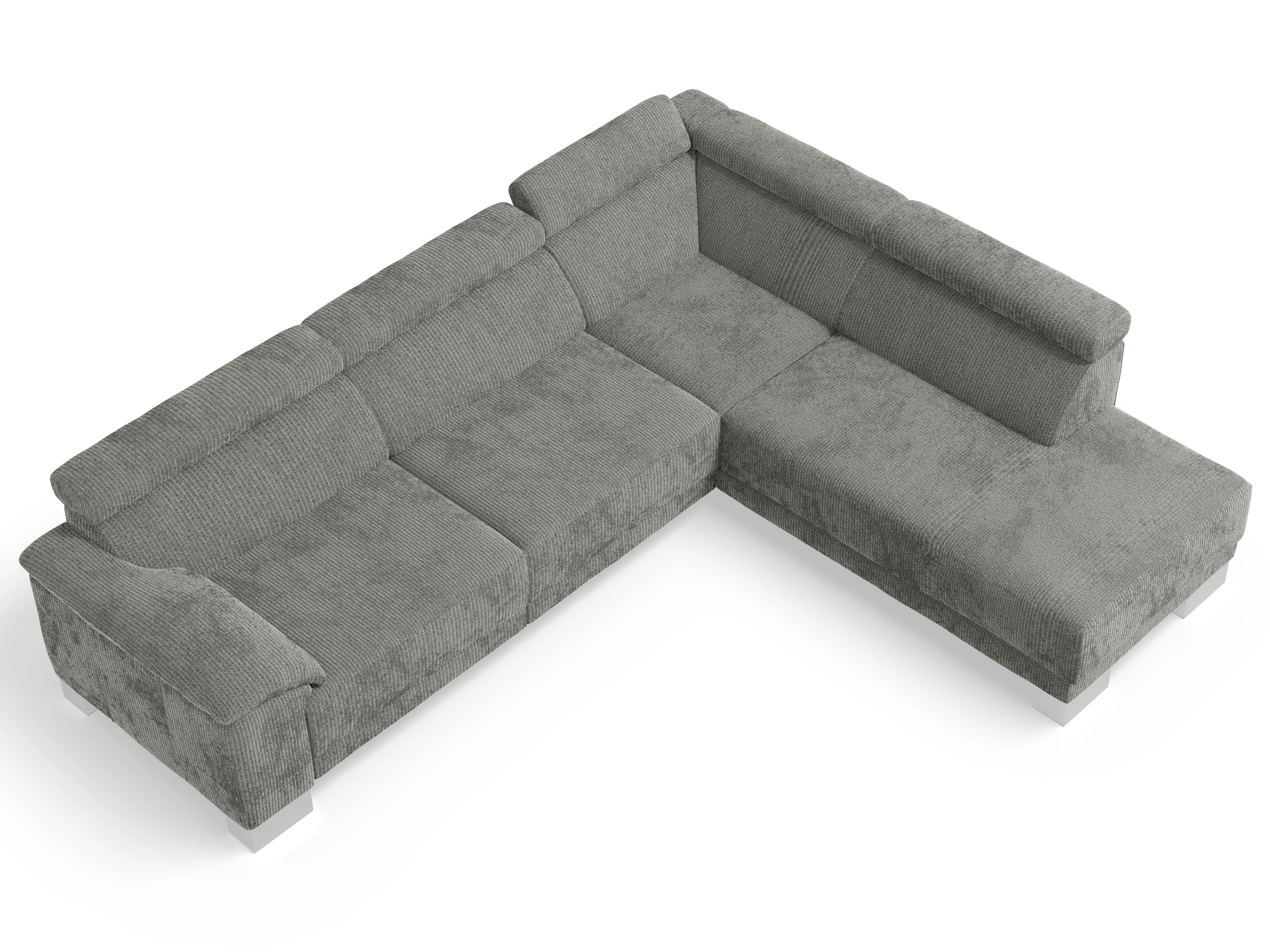 Ansicht des Produktes Antonio Ecksofa rechts Abschluss offen in Stoff Grau
