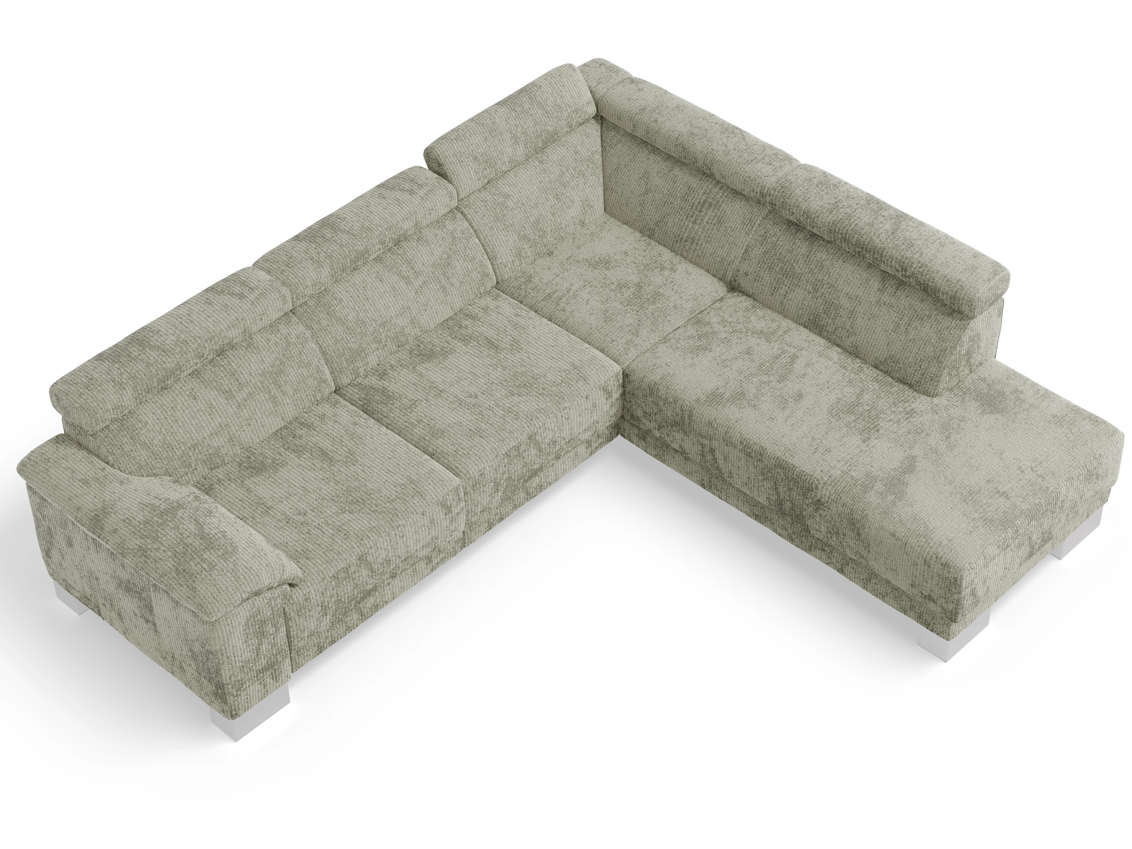 Ansicht des Produktes Antonio Ecksofa rechts Abschluss offen in Stoff Grau