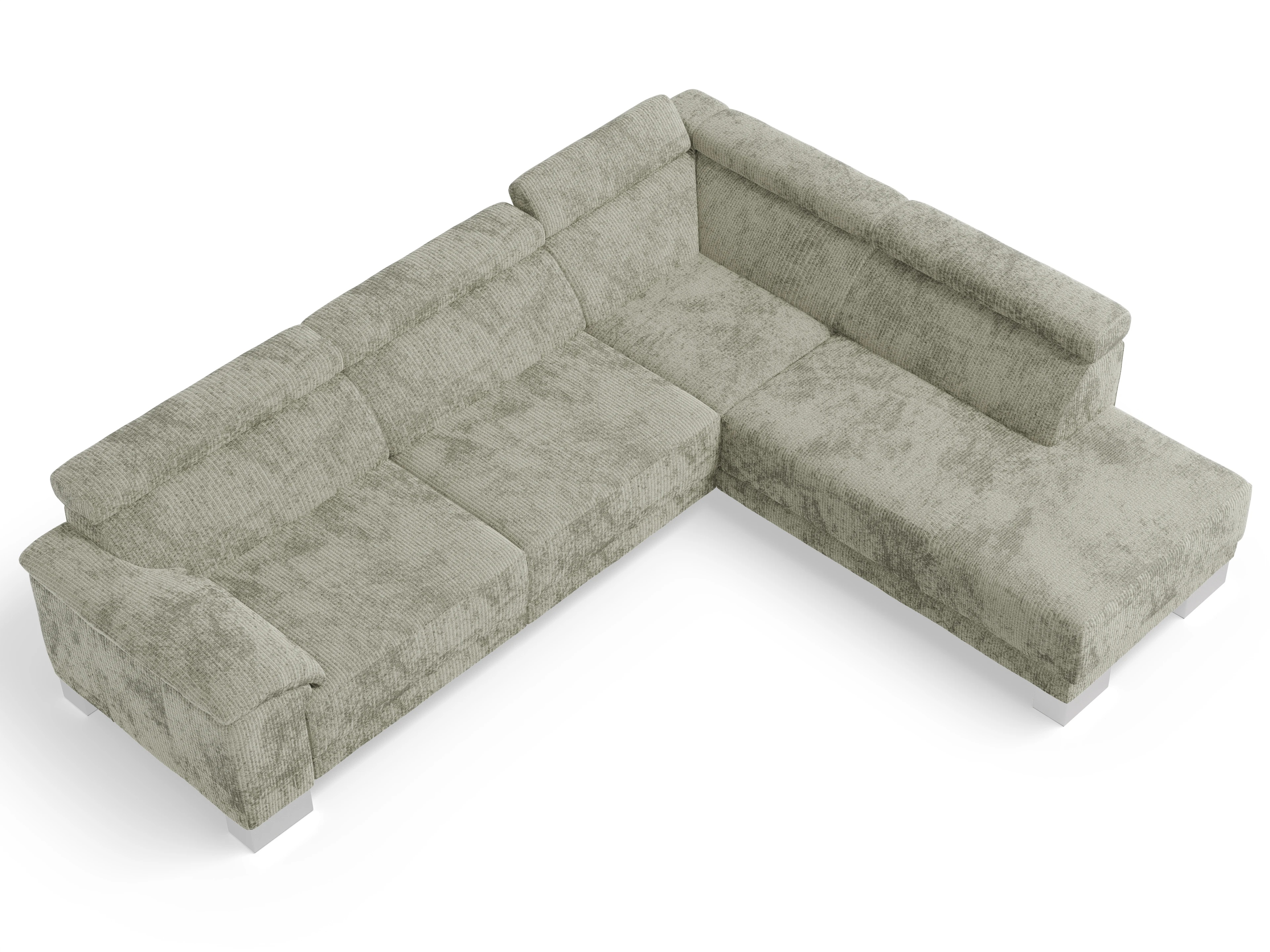 Ansicht des Produktes Antonio Ecksofa rechts Abschluss offen in Stoff Grau