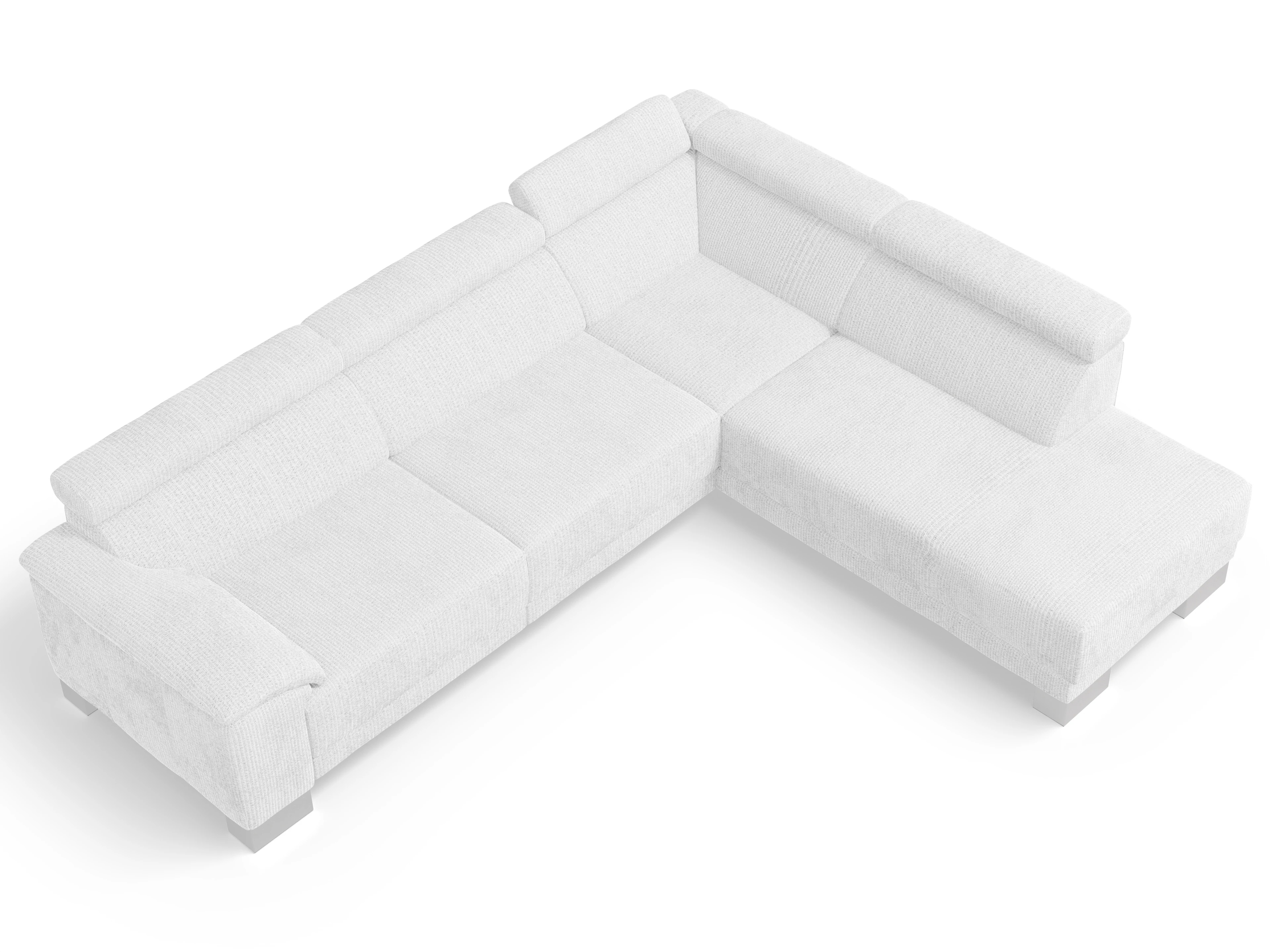 Ansicht des Produktes Antonio Ecksofa rechts Abschluss offen in Stoff Weiss