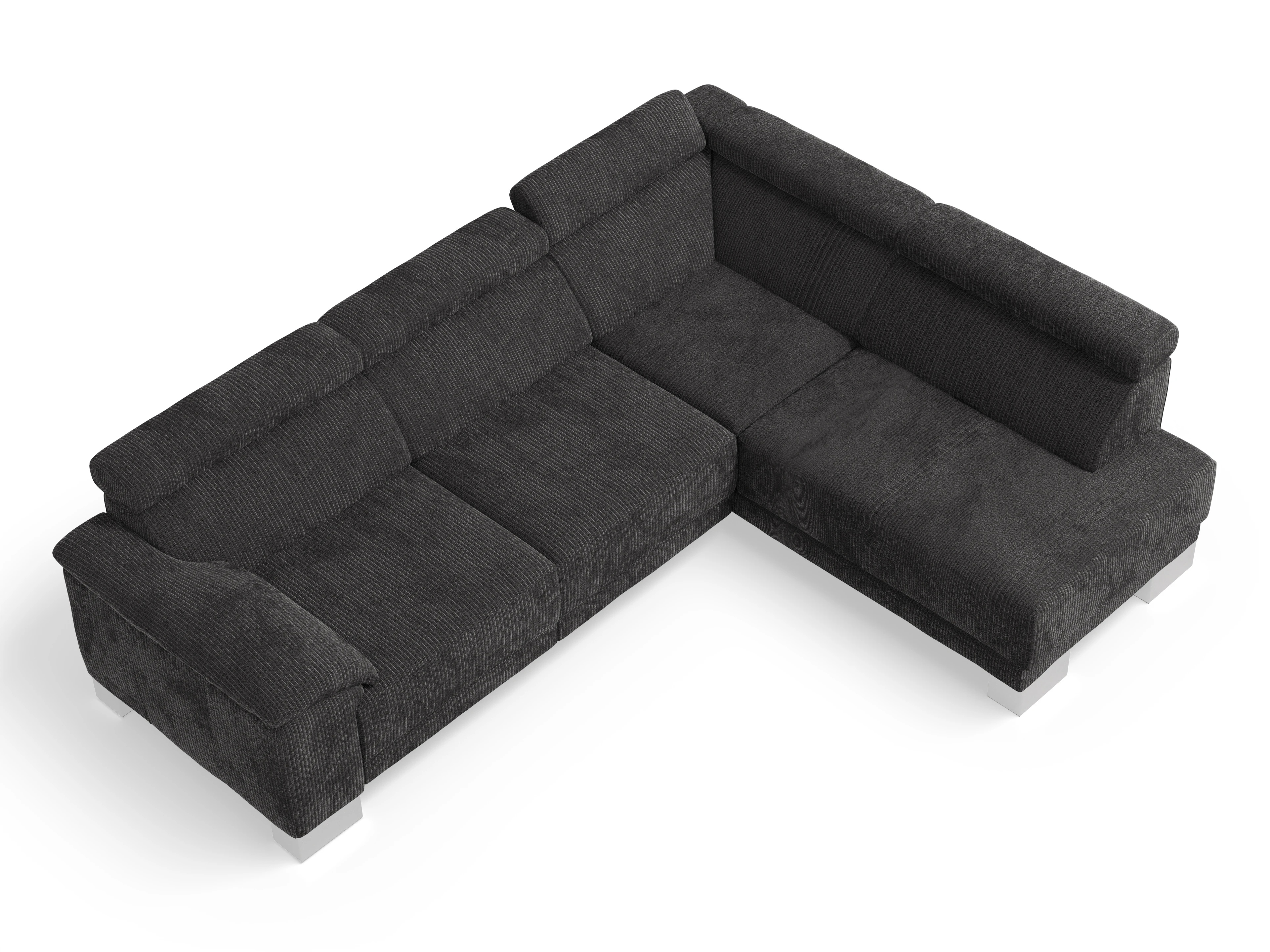 Ansicht des Produktes Antonio Ecksofa rechts Abschluss offen in Stoff Grau