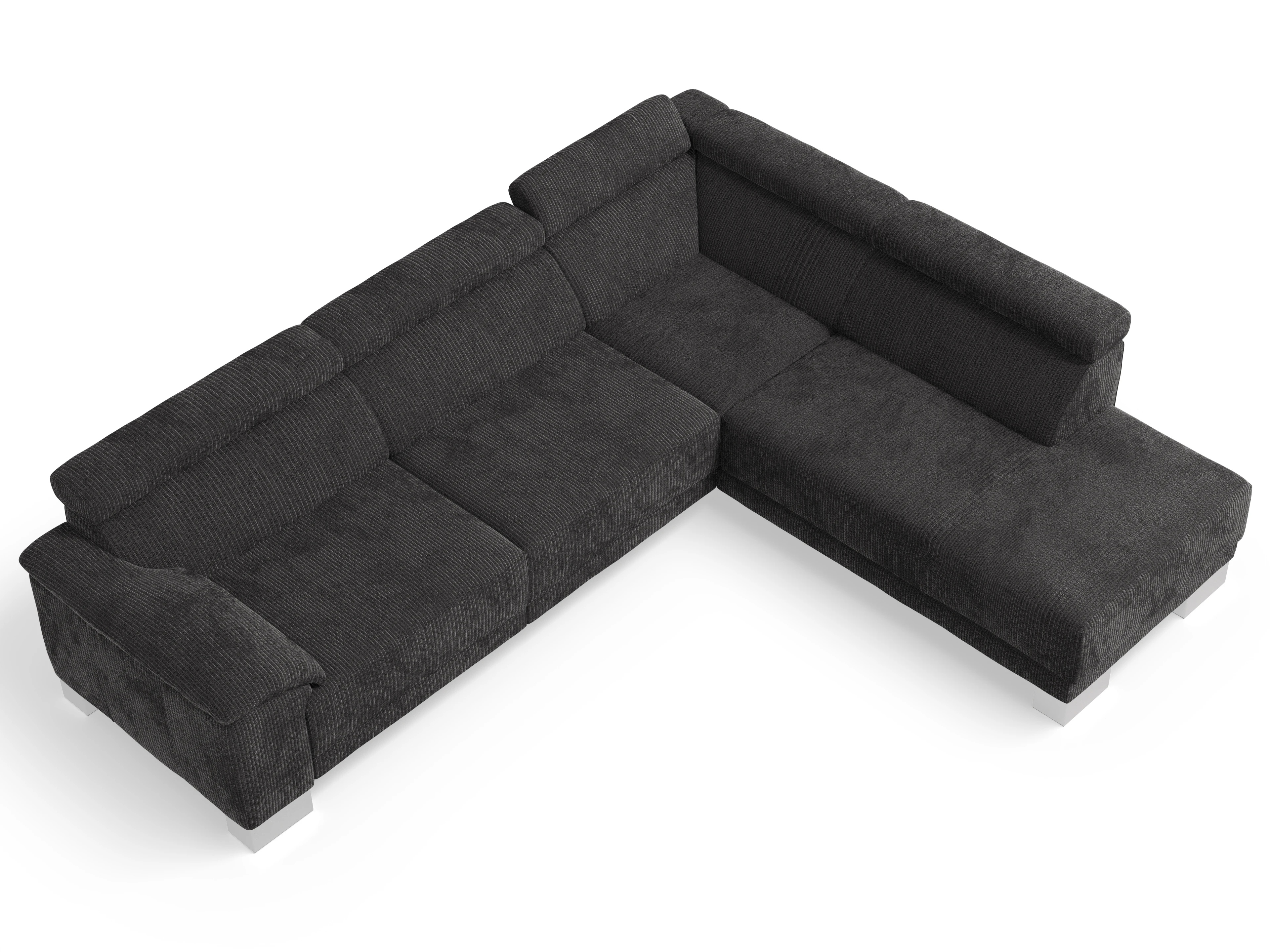 Ansicht des Produktes Antonio Ecksofa rechts Abschluss offen in Stoff Grau
