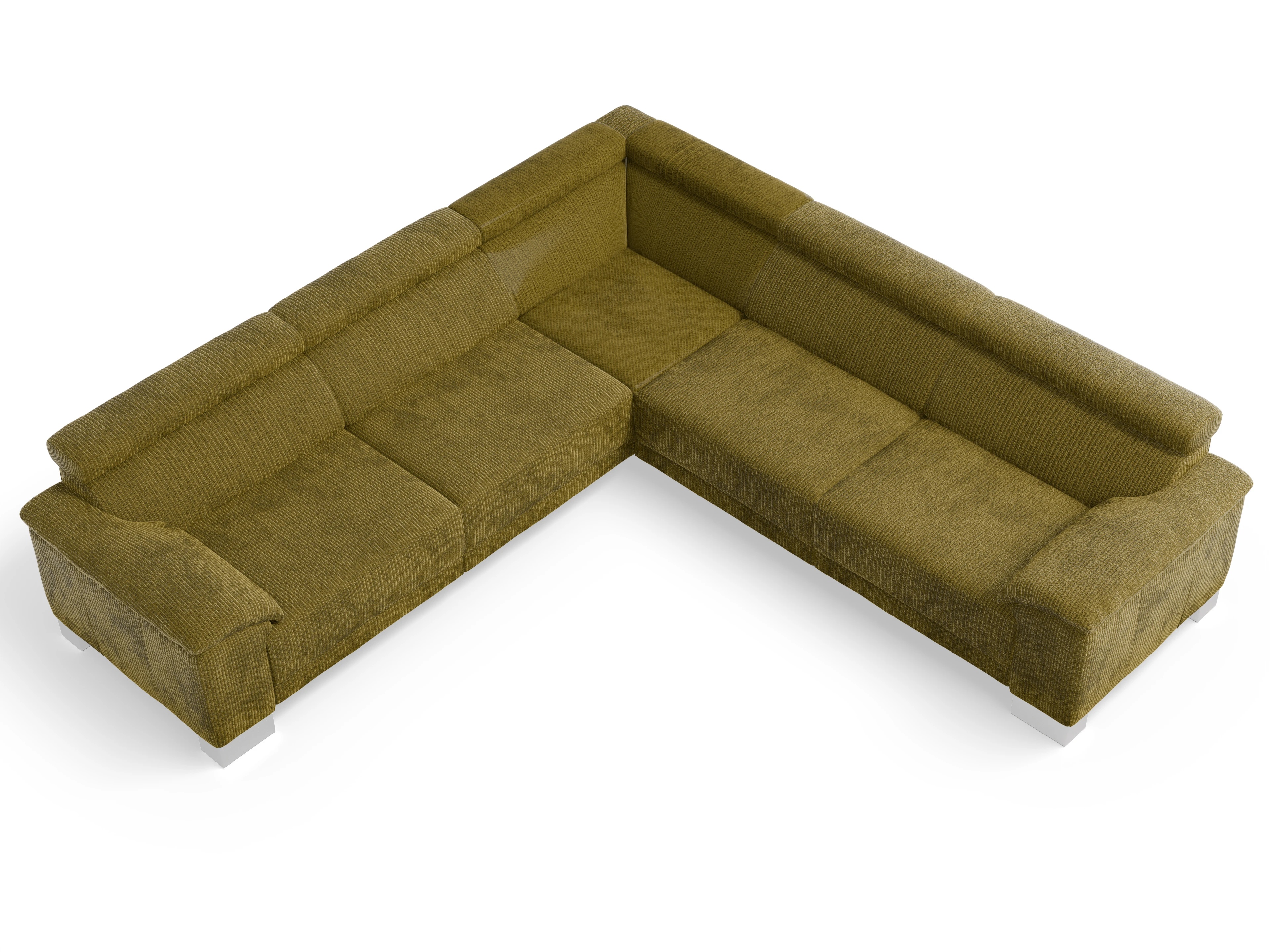 Ansicht des Produktes Antonio Ecksofa gleichschenklig in Stoff Grün