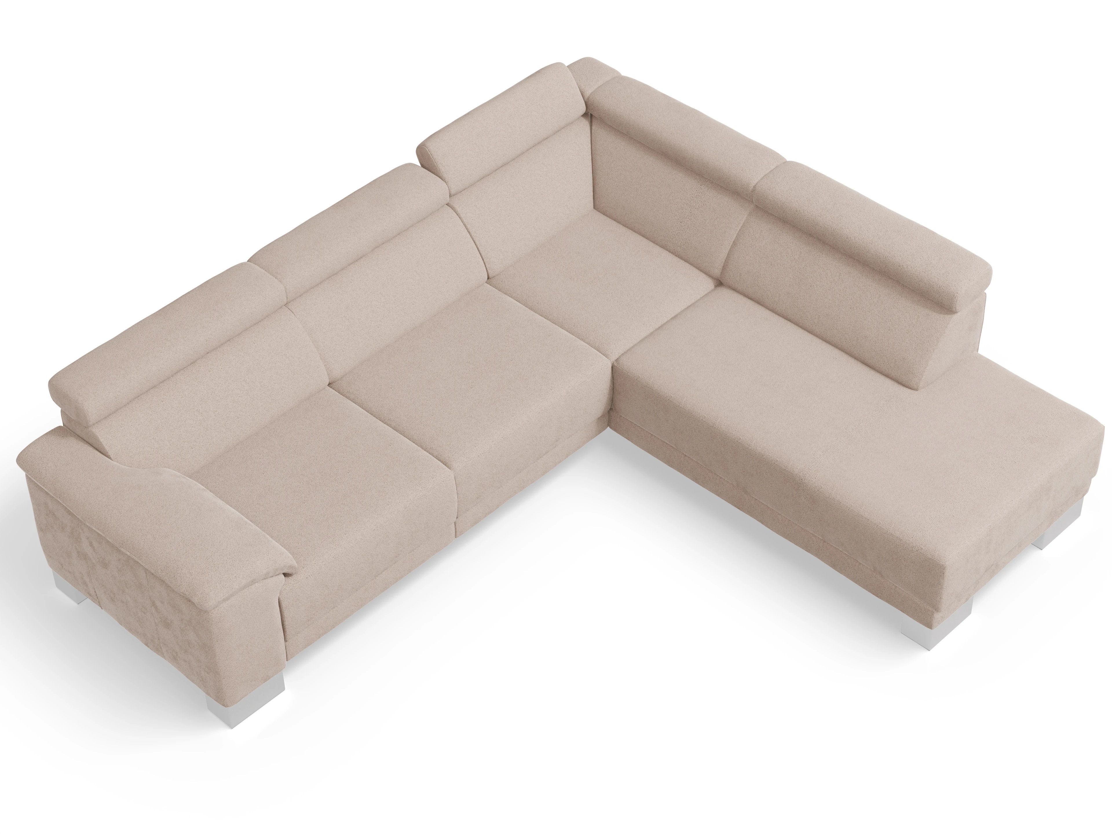Ansicht des Produktes Antonio Ecksofa rechts Abschluss offen in Stoff Beige