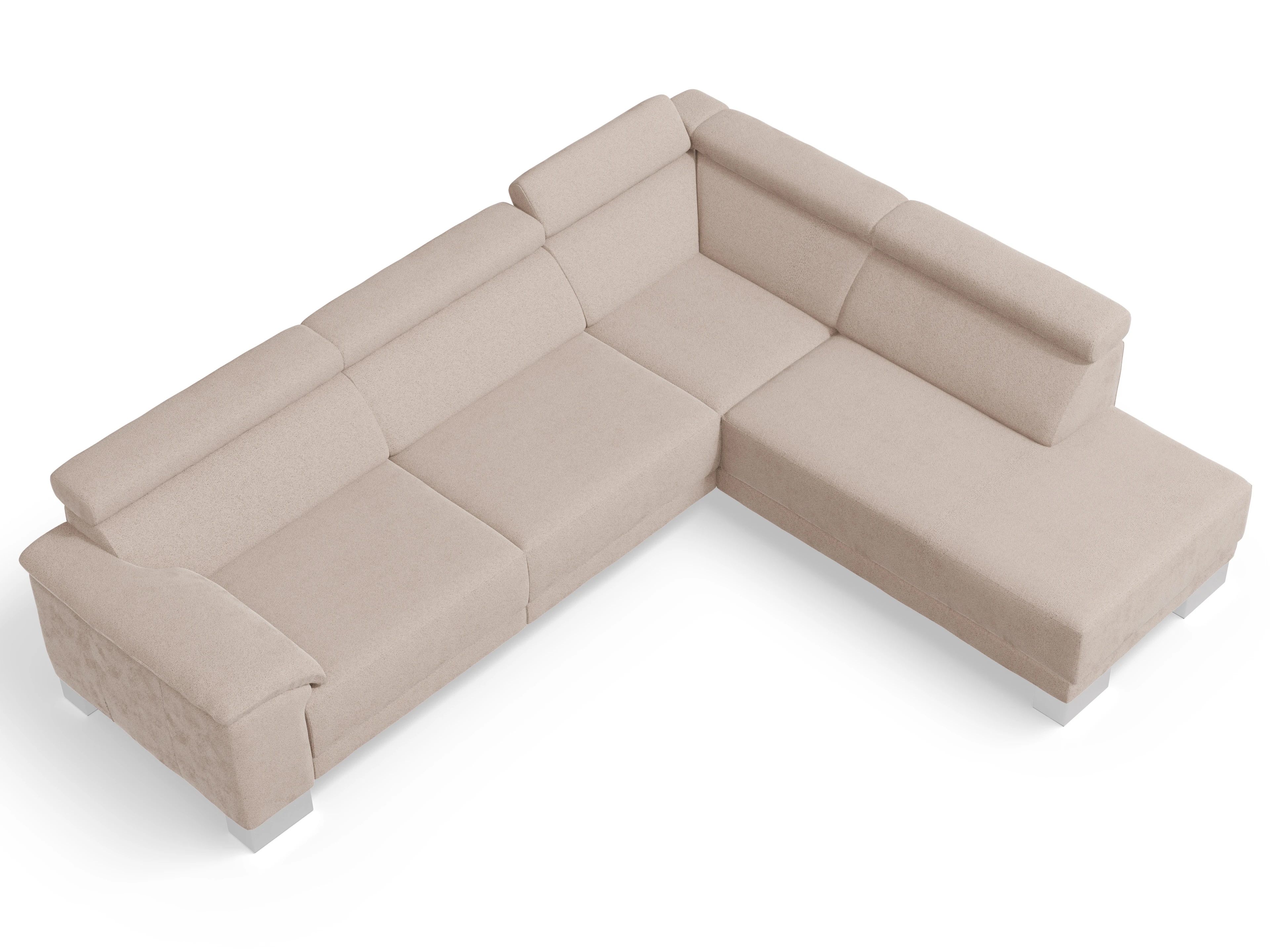 Antonio Ecksofa UM Large Plus R Ansicht des Produktes Antonio Ecksofa rechts Abschluss offen in Stoff Beige