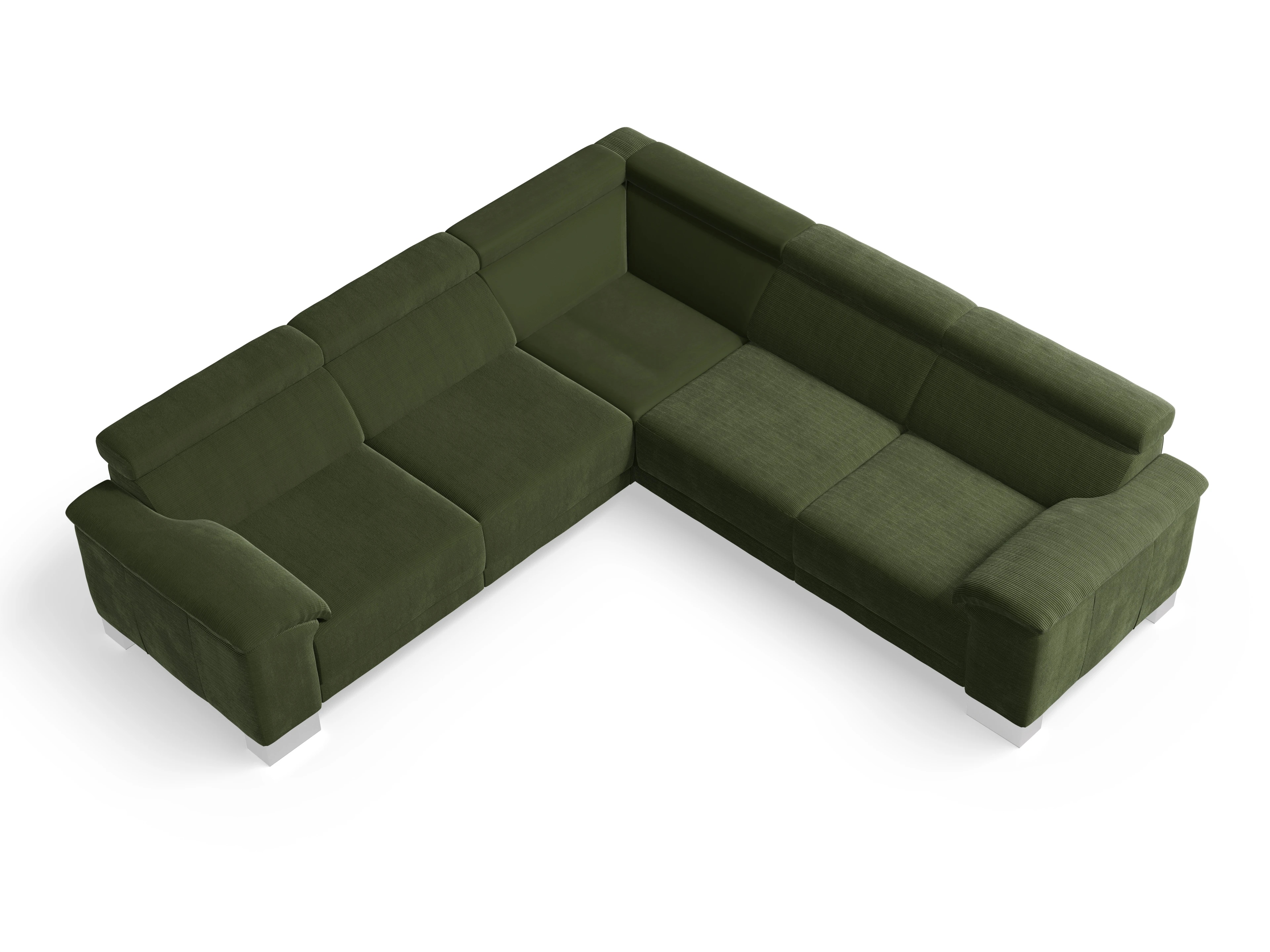 Ansicht des Produktes Antonio Ecksofa gleichschenklig in Stoff Grün