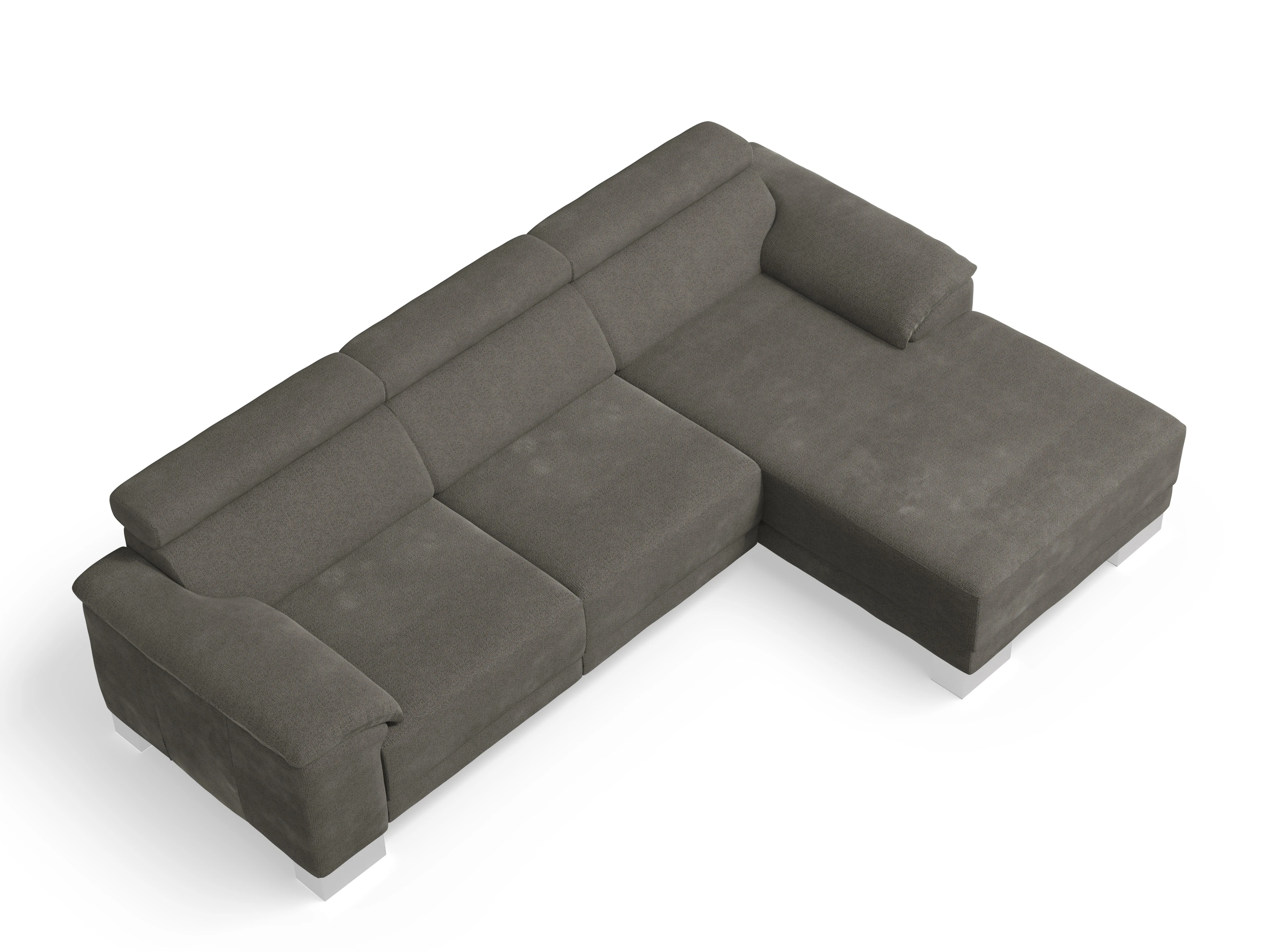 Antonio Ecksofa LO Medium R Ansicht des Produktes Antonio in Stoff Braun