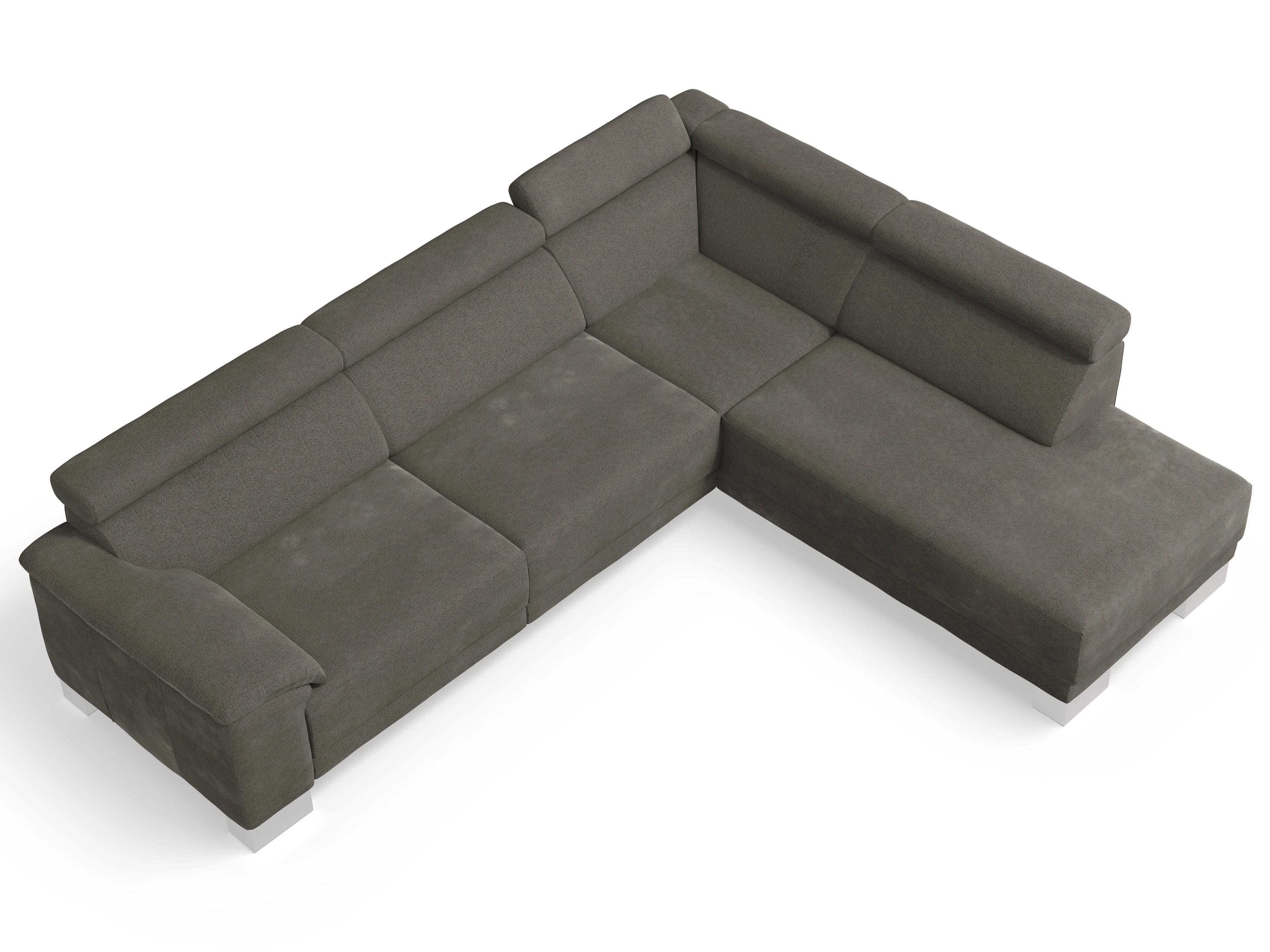 Ansicht des Produktes Antonio Ecksofa rechts Abschluss offen in Stoff Braun