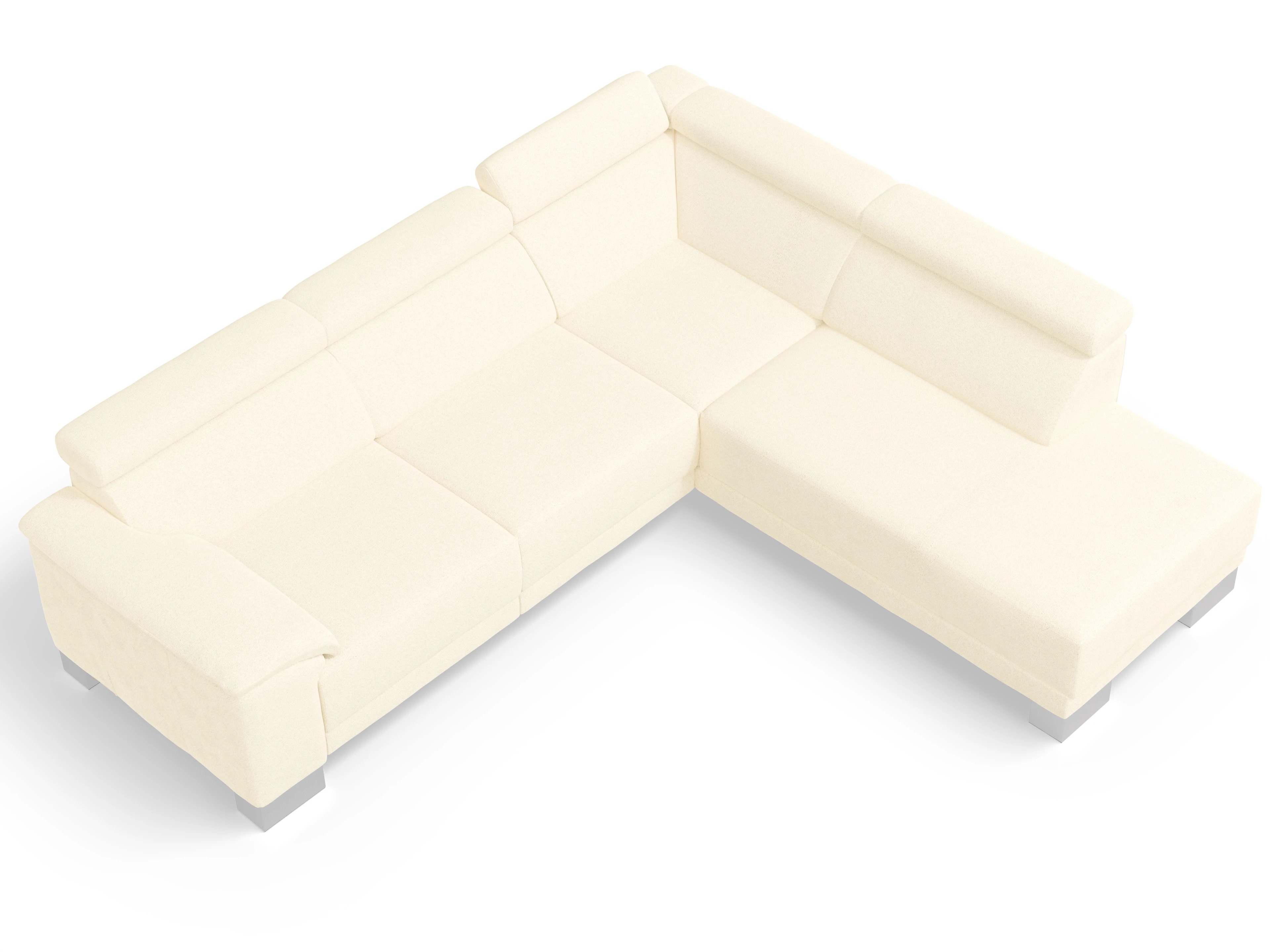 Ansicht des Produktes Antonio Ecksofa rechts Abschluss offen in Stoff Beige