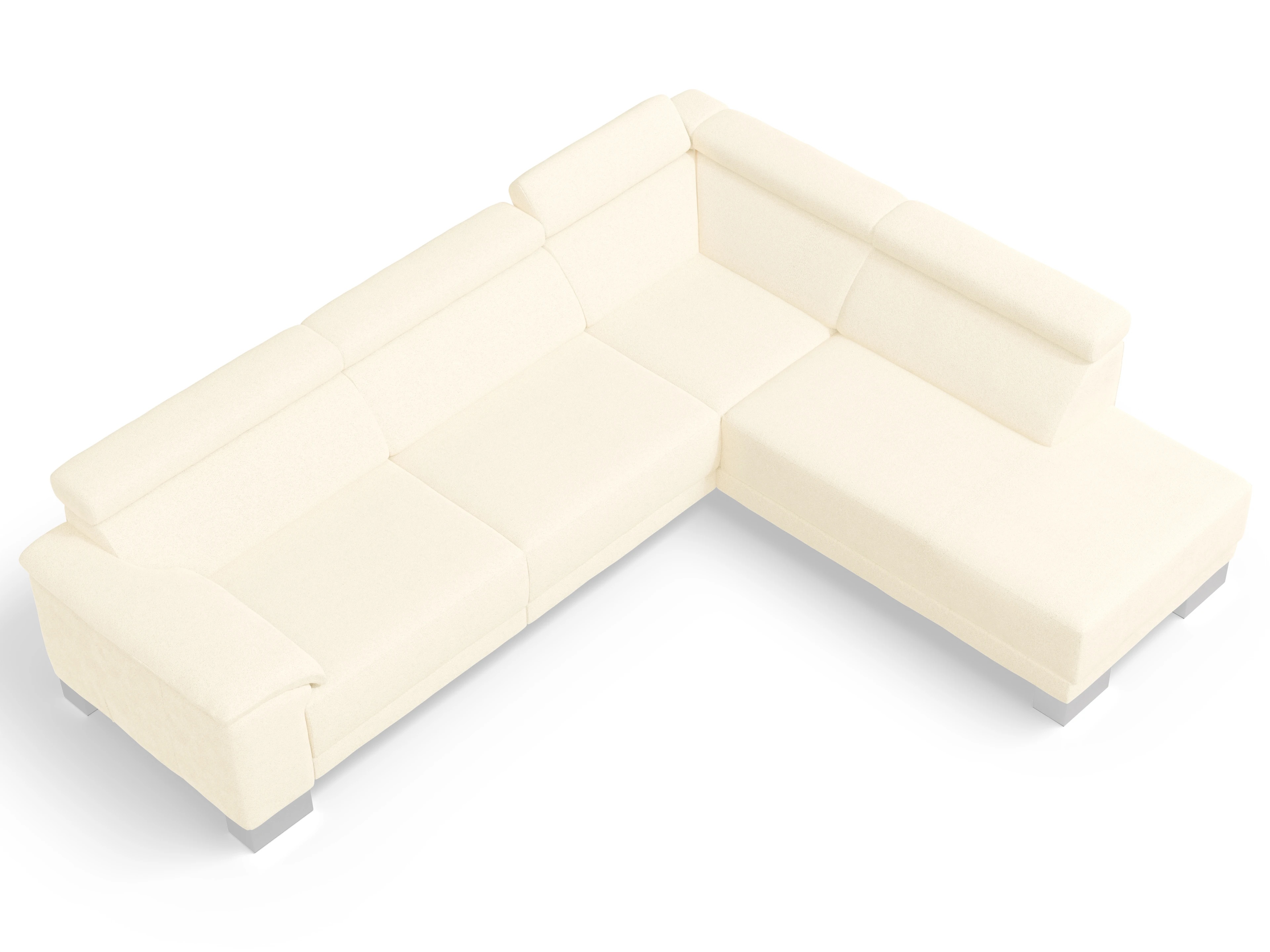 Antonio Ecksofa UM Large Plus R Ansicht des Produktes Antonio Ecksofa rechts Abschluss offen in Stoff Beige