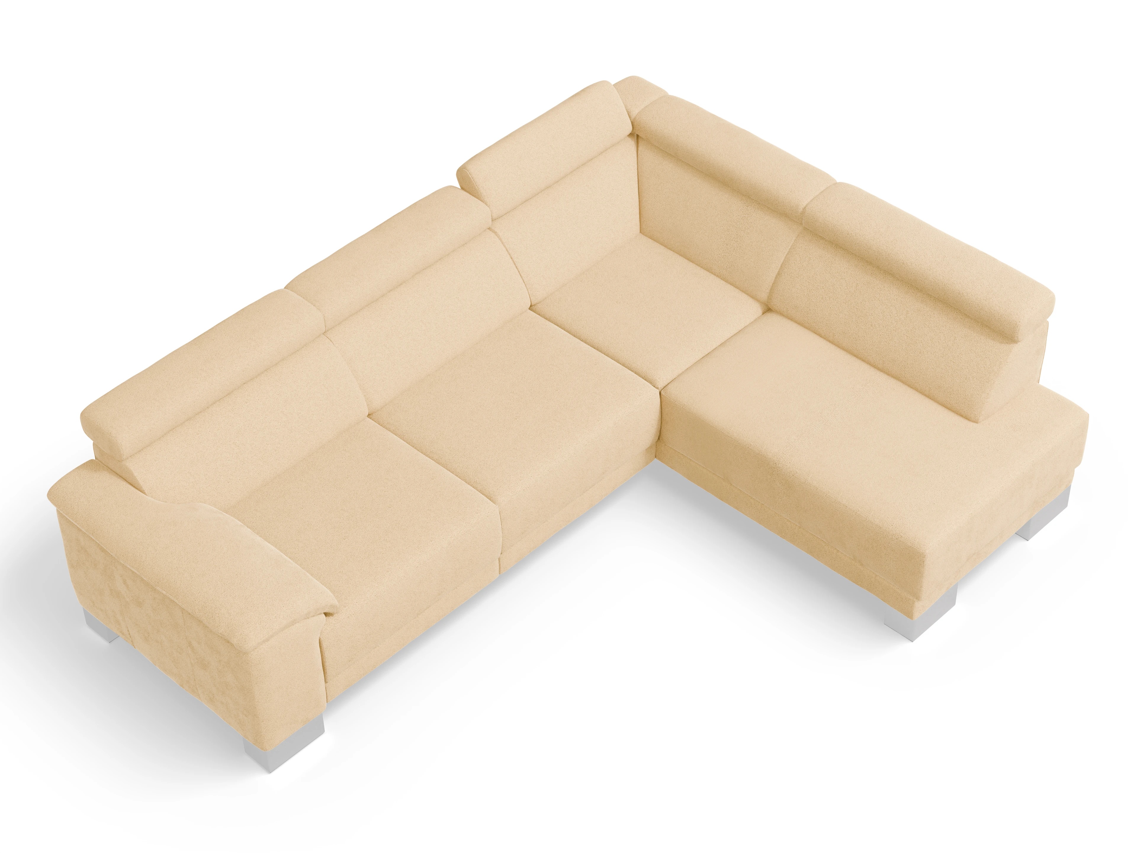 Ansicht des Produktes Antonio Ecksofa rechts Abschluss offen in Stoff Beige