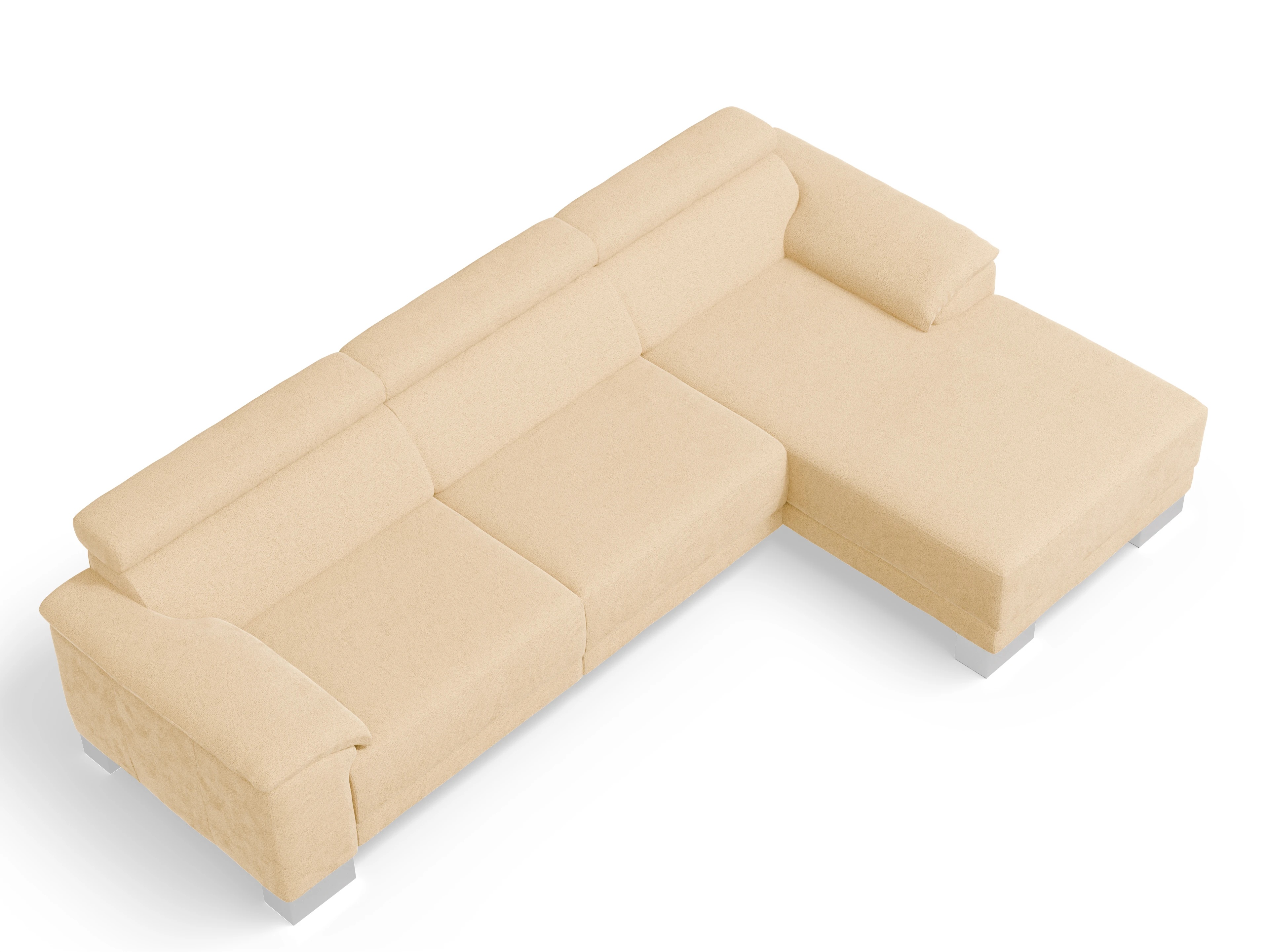 Ansicht des Produktes Antonio Ecksofa rechts Abschluss offen in Stoff Beige