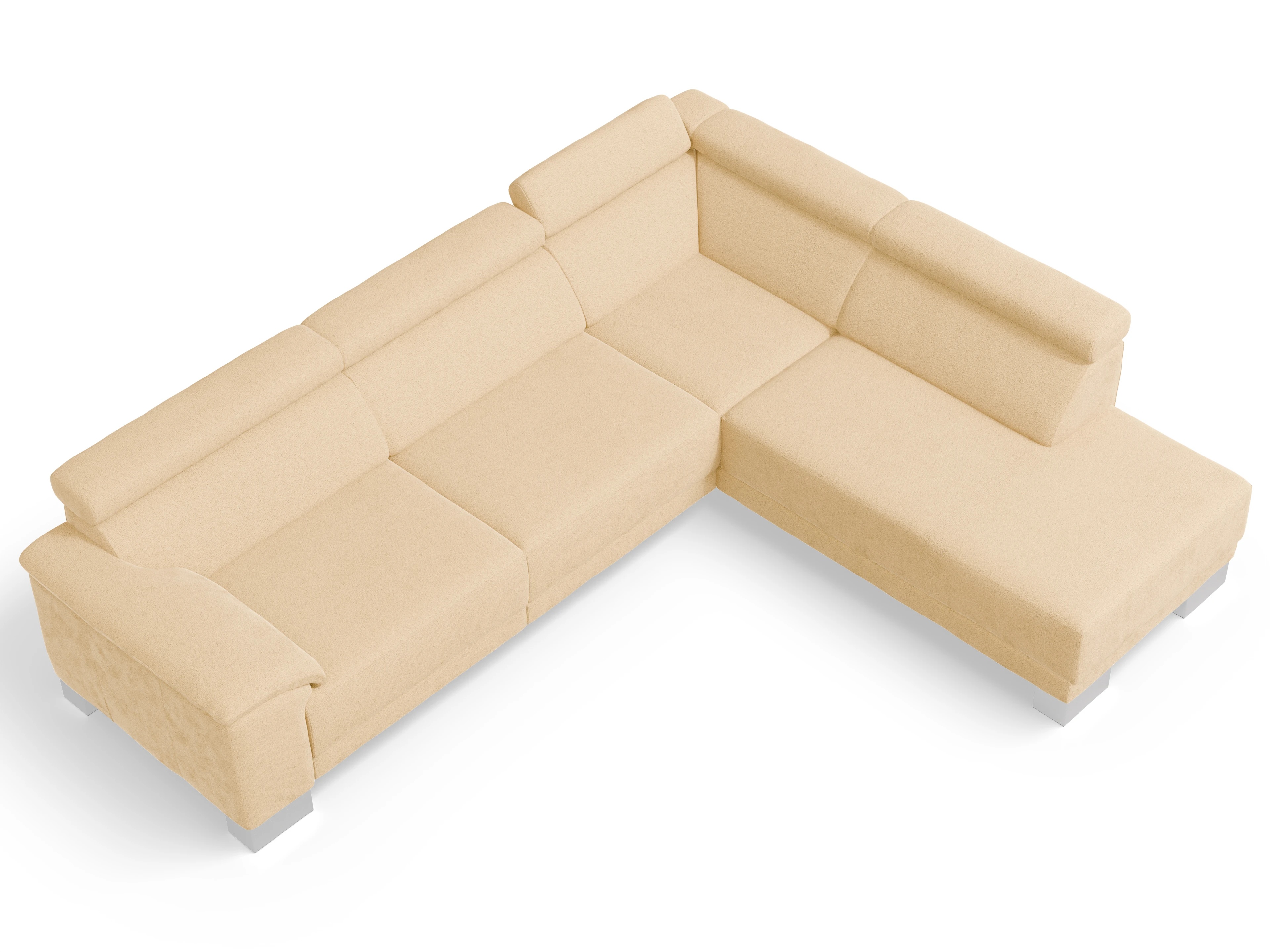Ansicht des Produktes Antonio Ecksofa rechts Abschluss offen in Stoff Beige