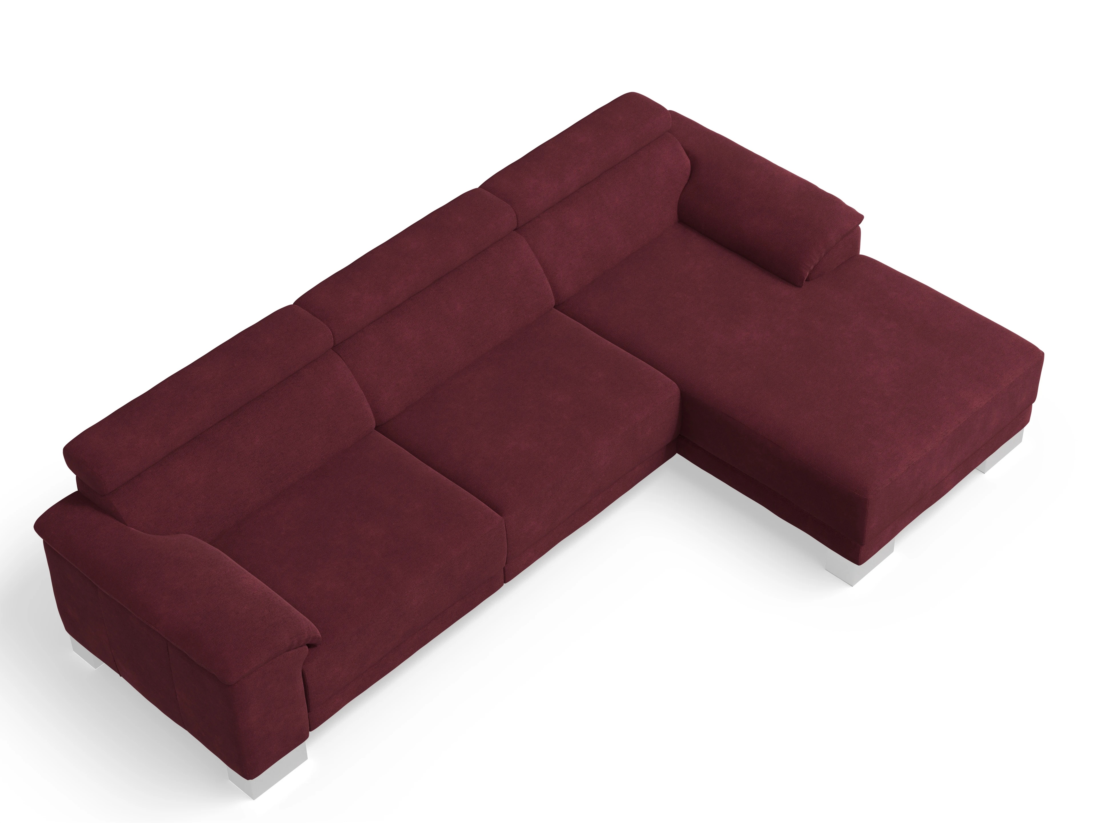 Ansicht des Produktes Antonio Ecksofa rechts Abschluss offen in Stoff Rot