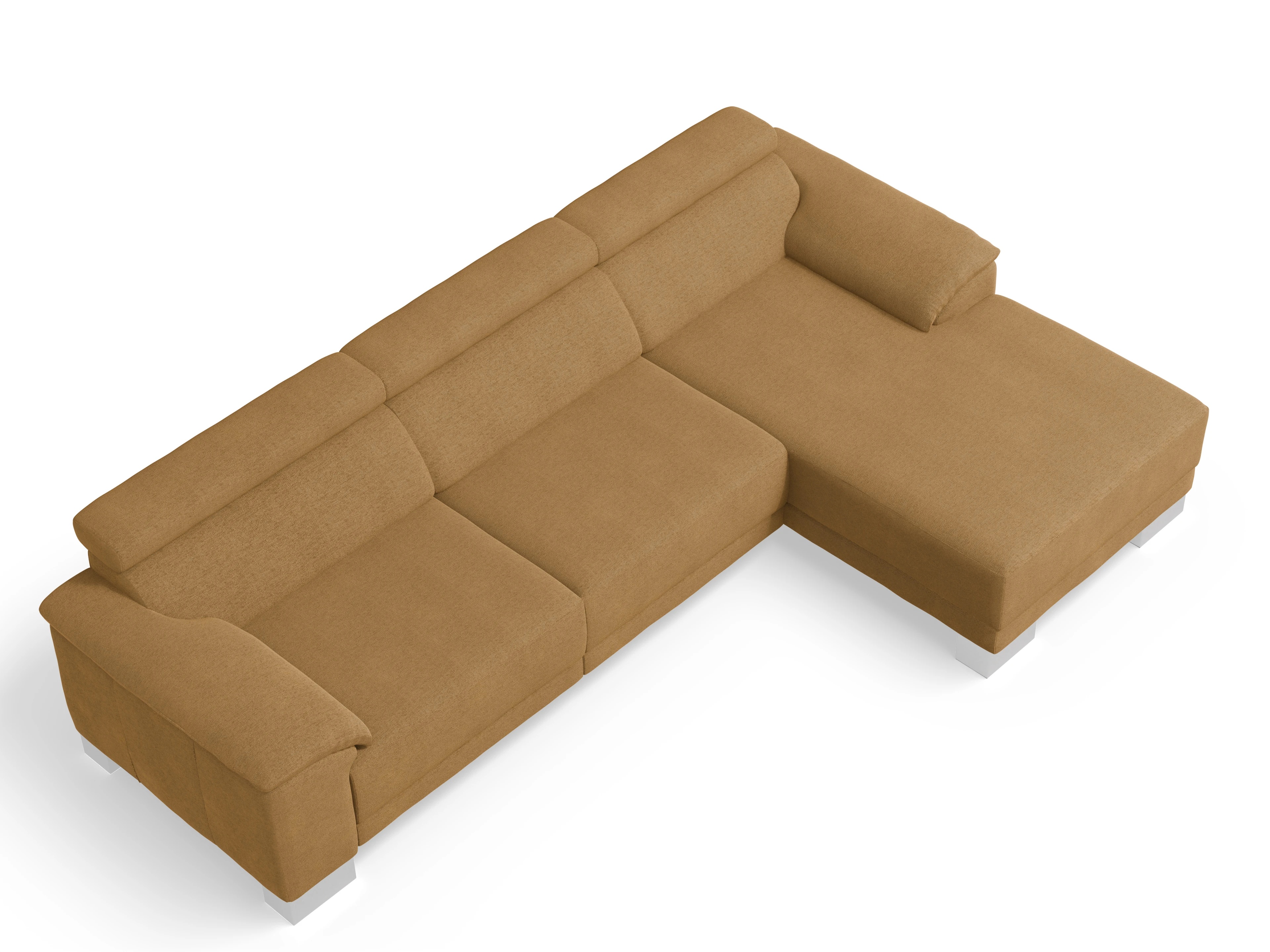 Antonio Ecksofa LO Large R Ansicht des Produktes Antonio Ecksofa rechts Abschluss offen in Stoff Orange