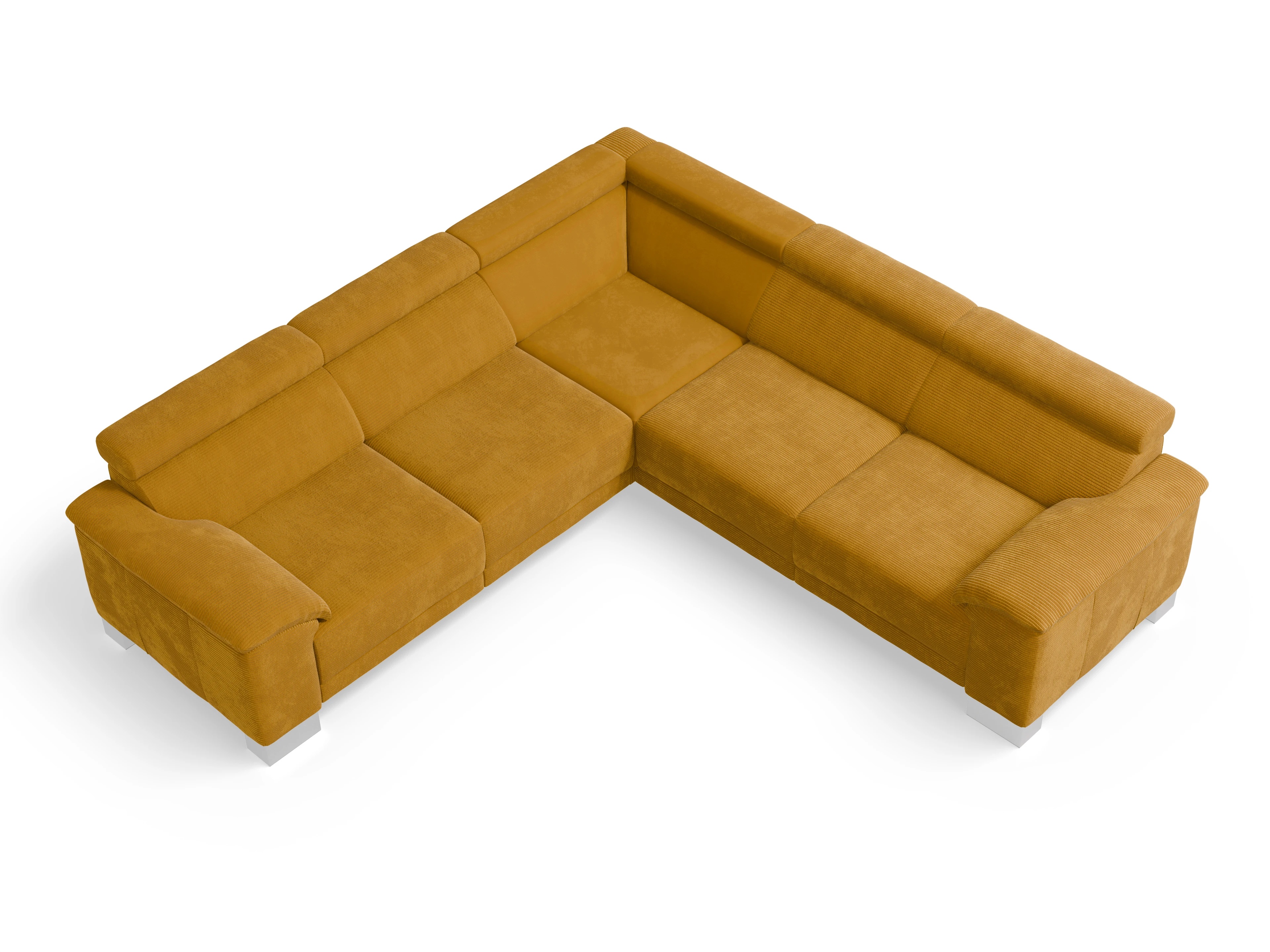 Ansicht des Produktes Antonio Ecksofa gleichschenklig in Stoff Gelb