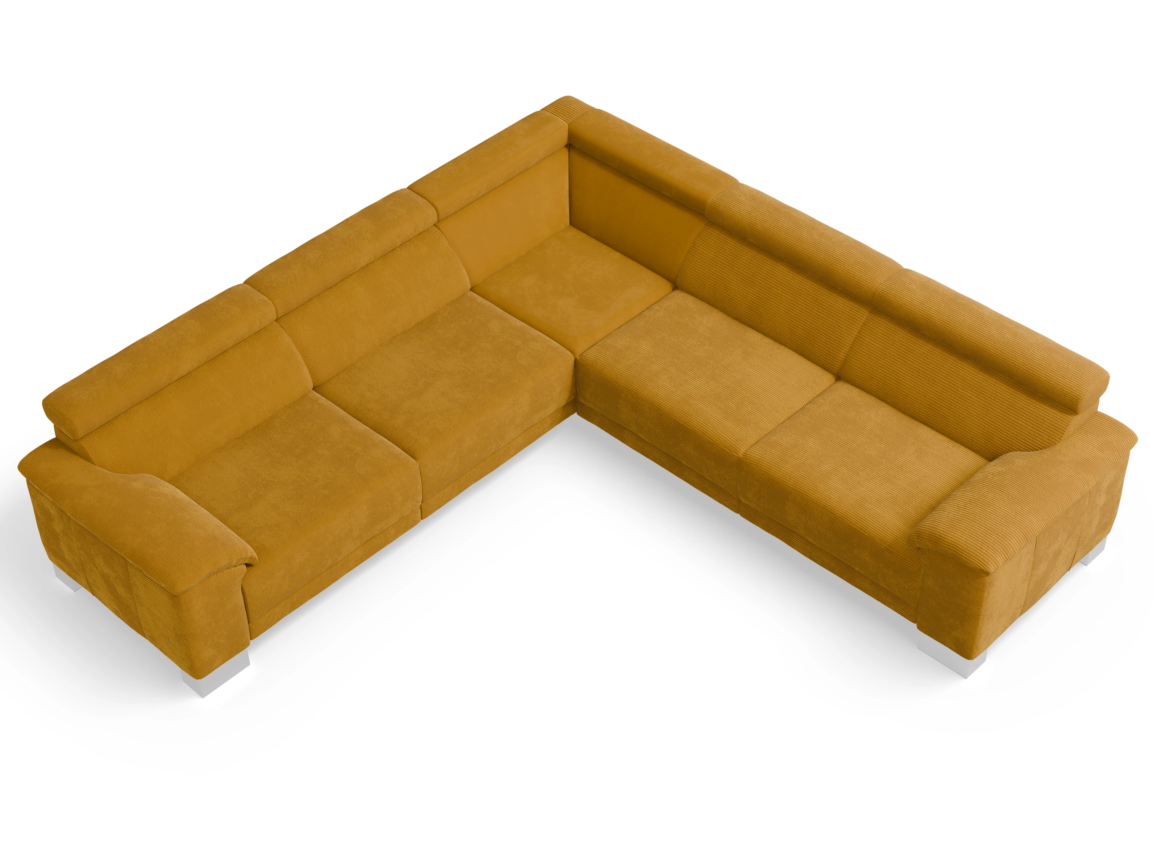 Ansicht des Produktes Antonio Ecksofa gleichschenklig in Stoff Gelb