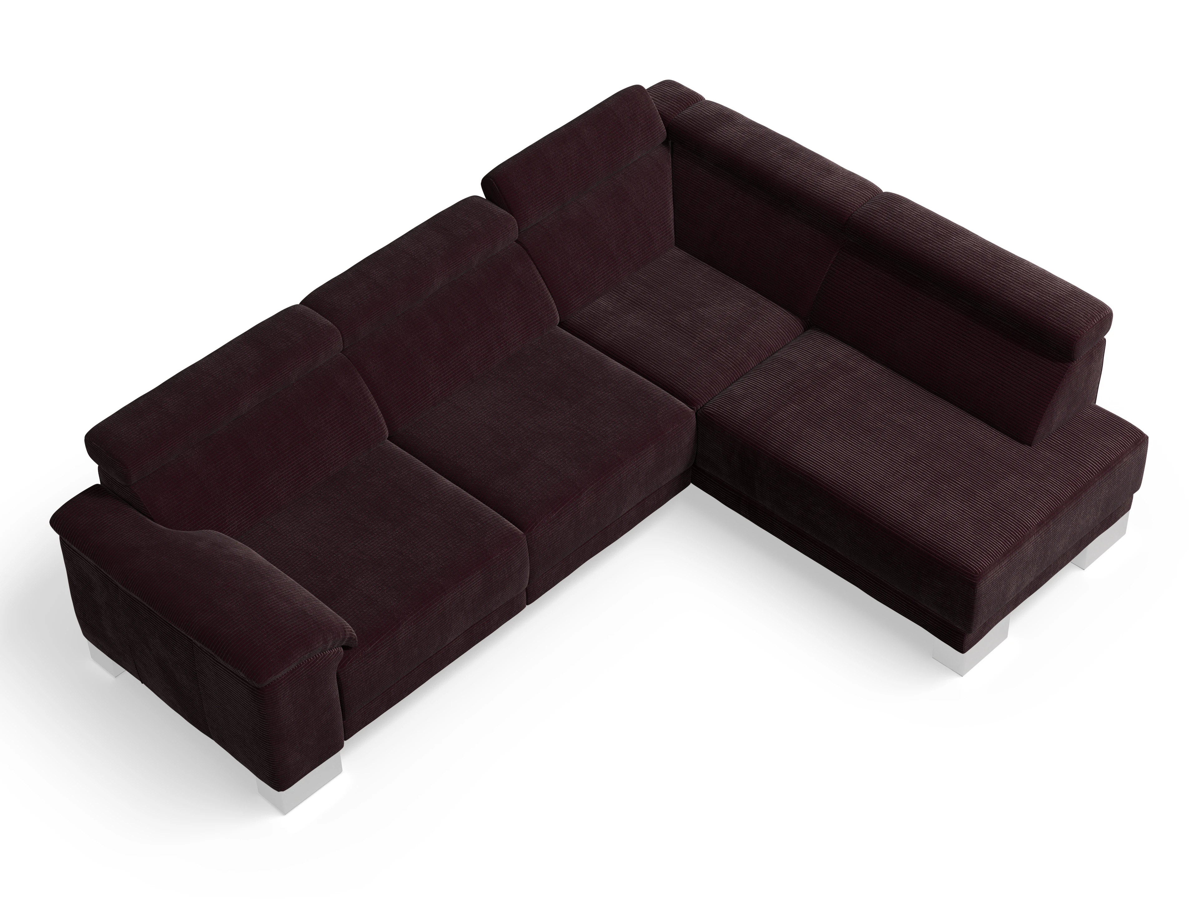 Ansicht des Produktes Antonio Ecksofa rechts Abschluss offen in Stoff Braun