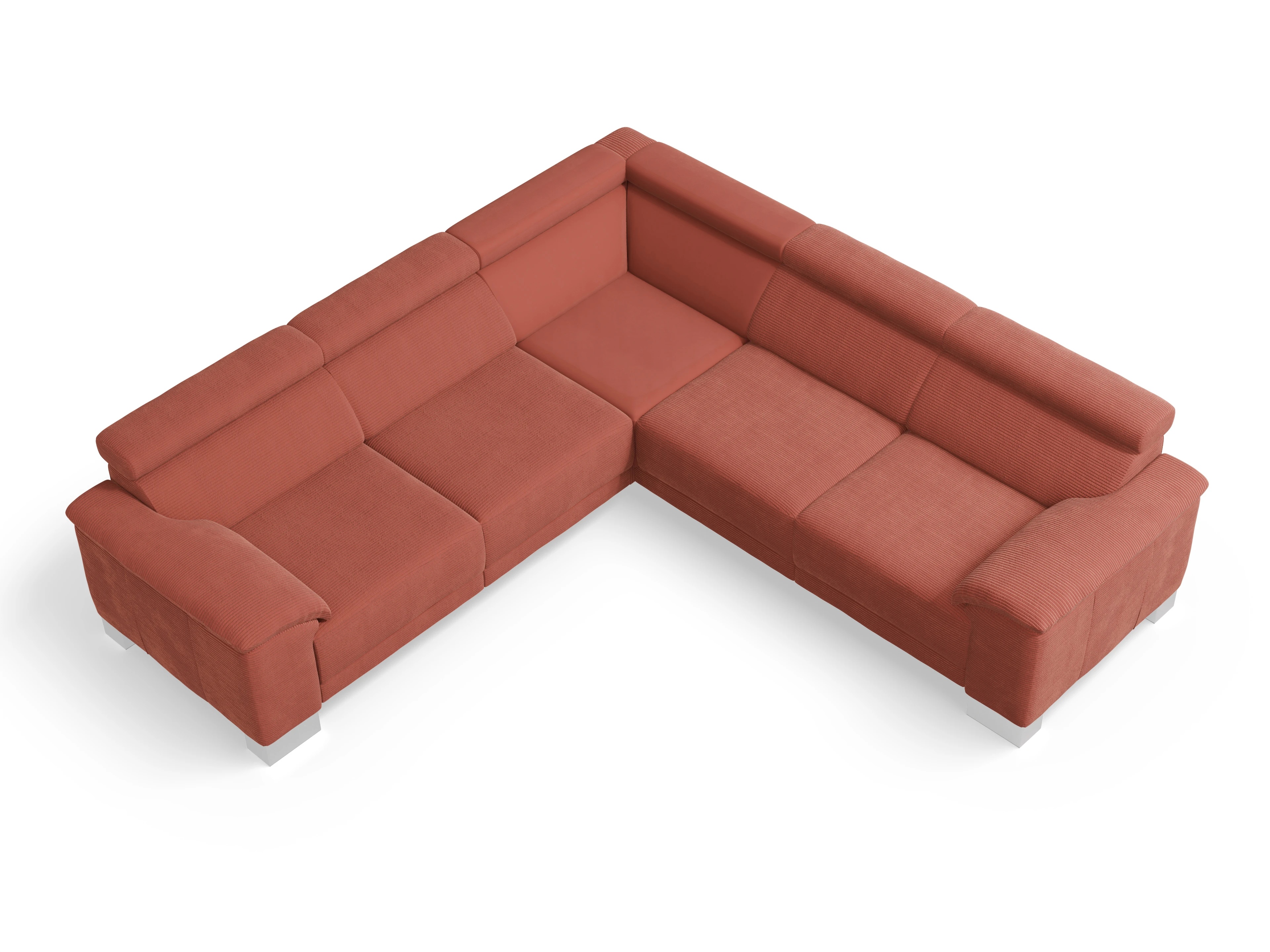 Ansicht des Produktes Antonio Ecksofa gleichschenklig in Stoff Orange