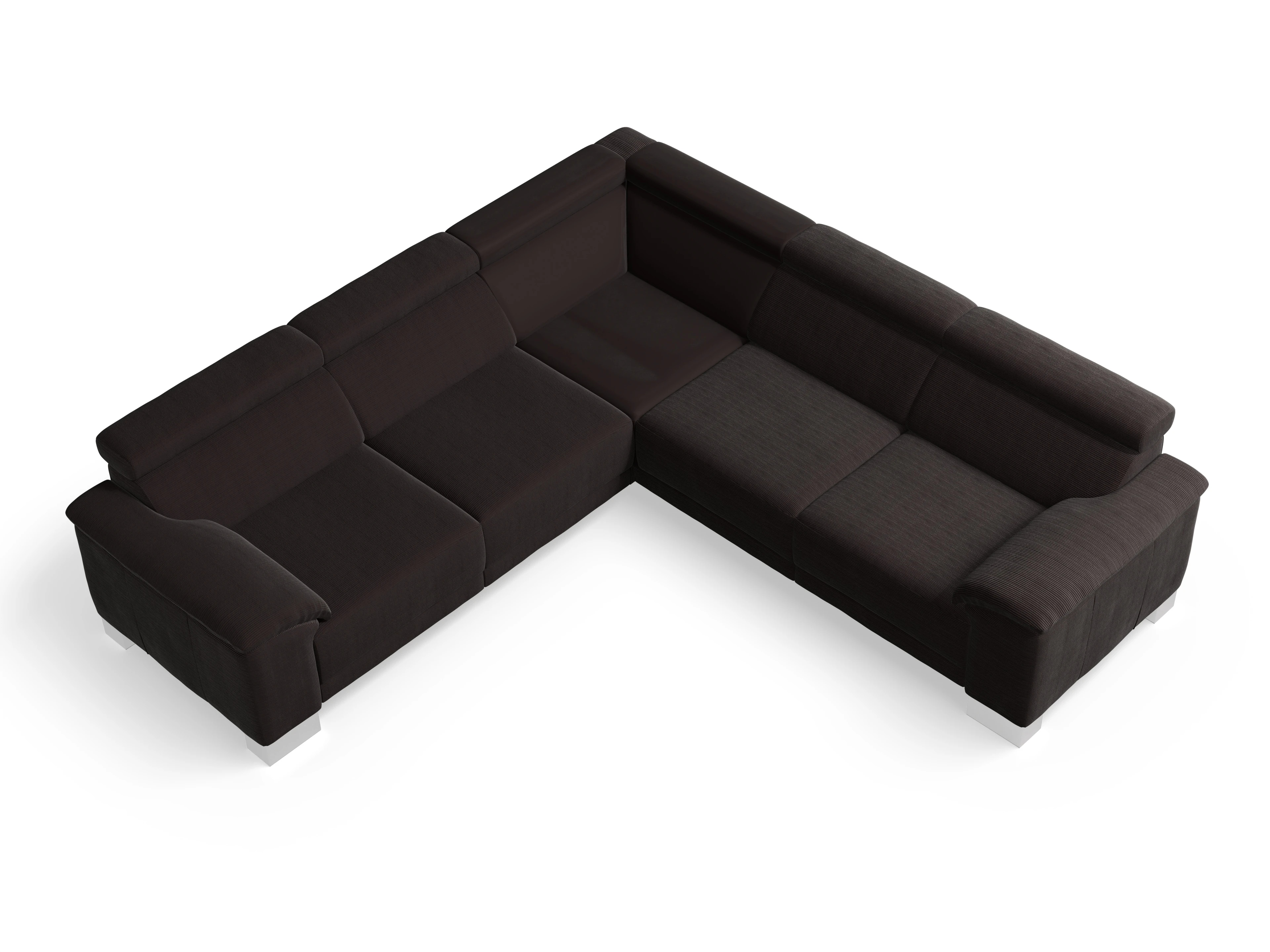 Antonio Ecksofa SPE Medium Ansicht des Produktes Antonio Ecksofa gleichschenklig in Stoff Braun