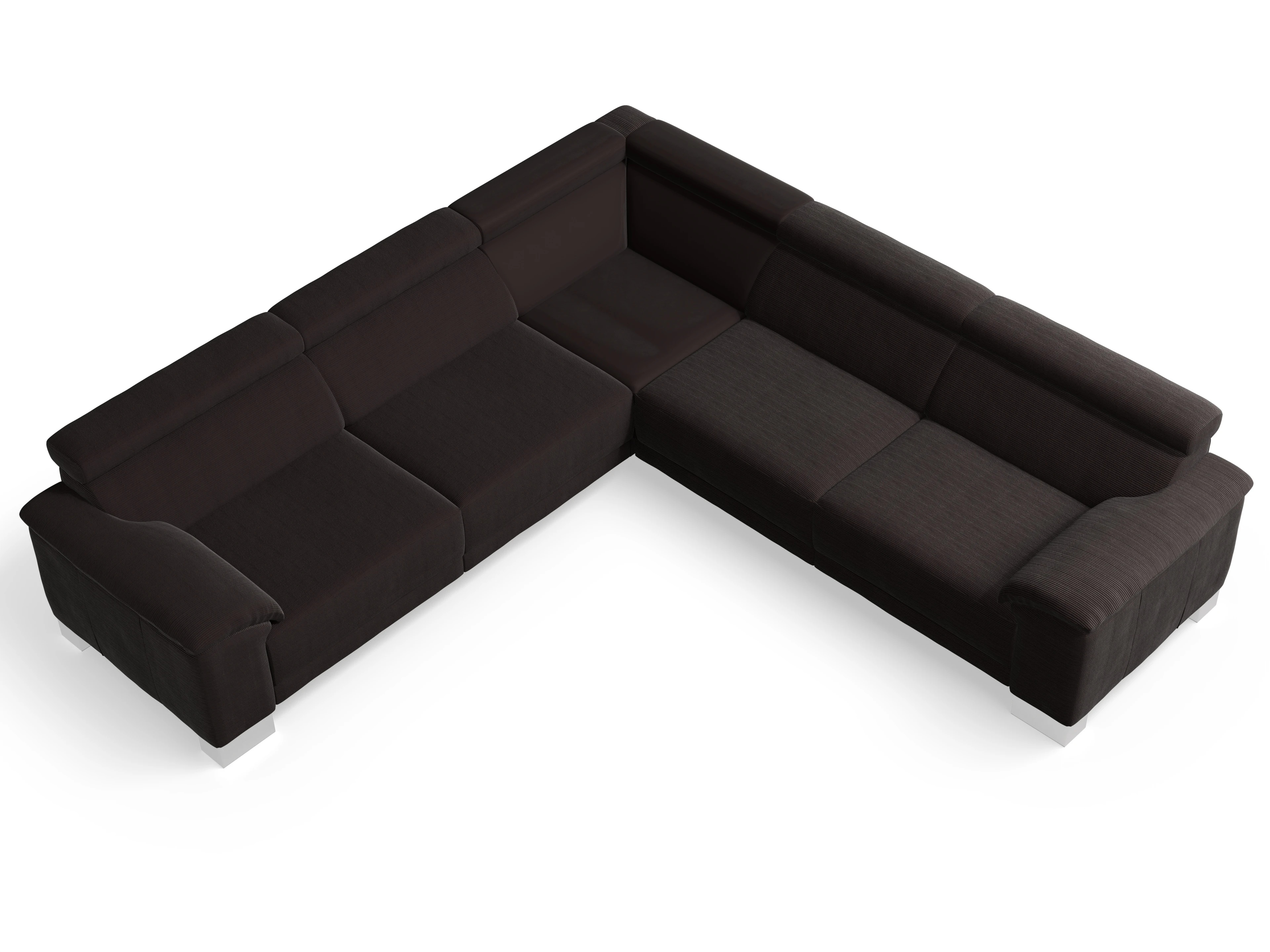 Ansicht des Produktes Antonio Ecksofa gleichschenklig in Stoff Braun