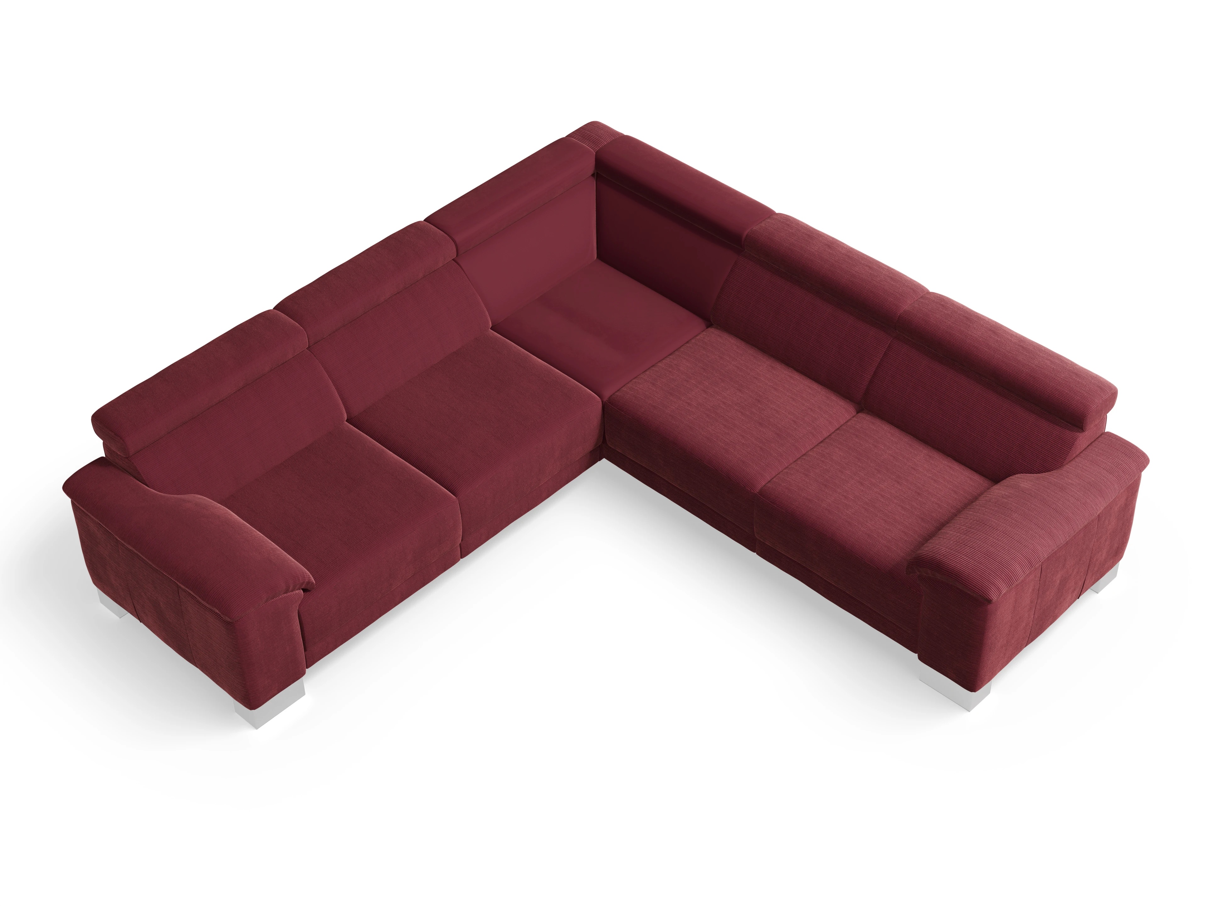 Ansicht des Produktes Antonio Ecksofa gleichschenklig in Stoff Rot