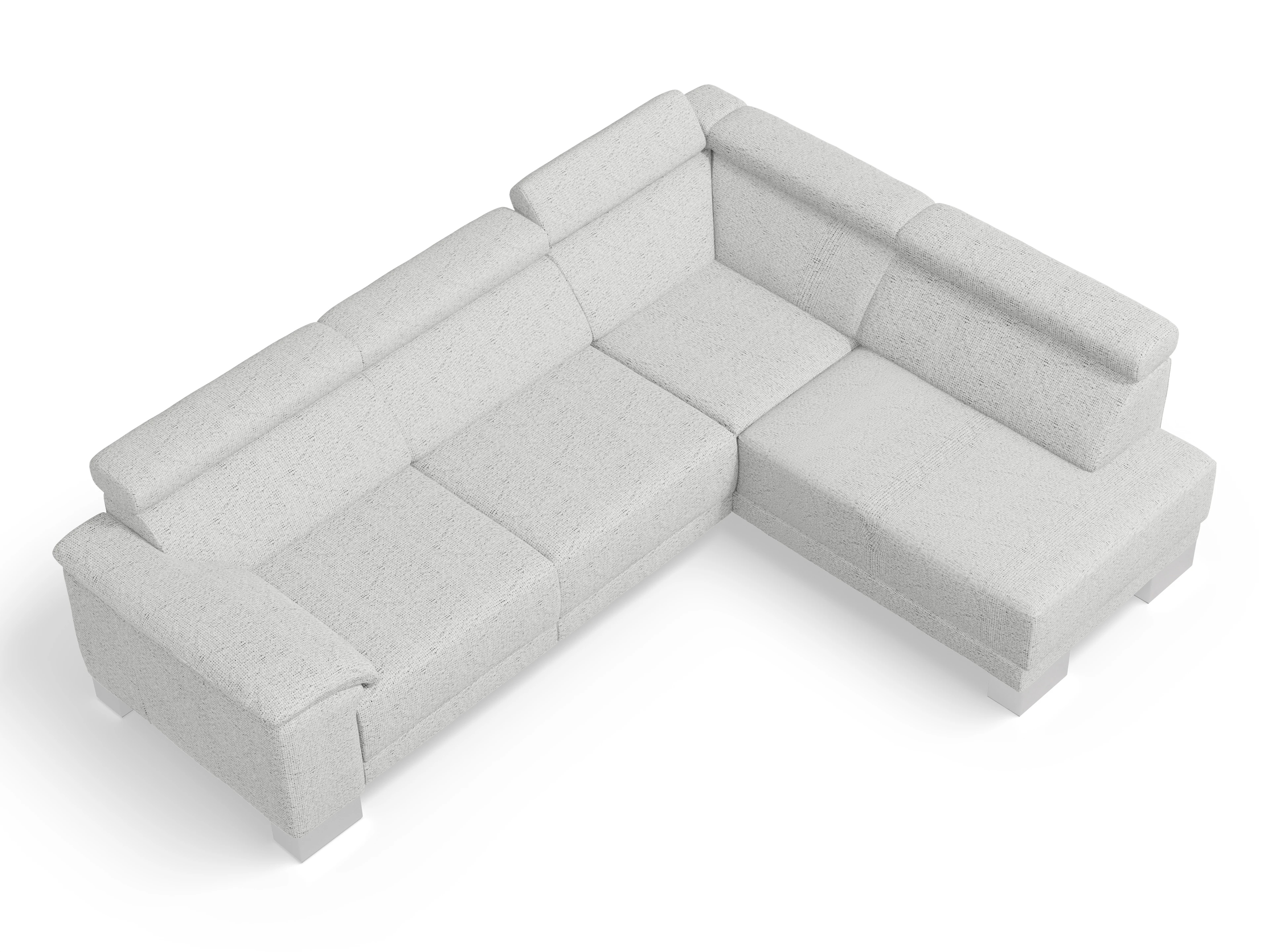 Ansicht des Produktes Antonio Ecksofa rechts Abschluss offen in Stoff Grau