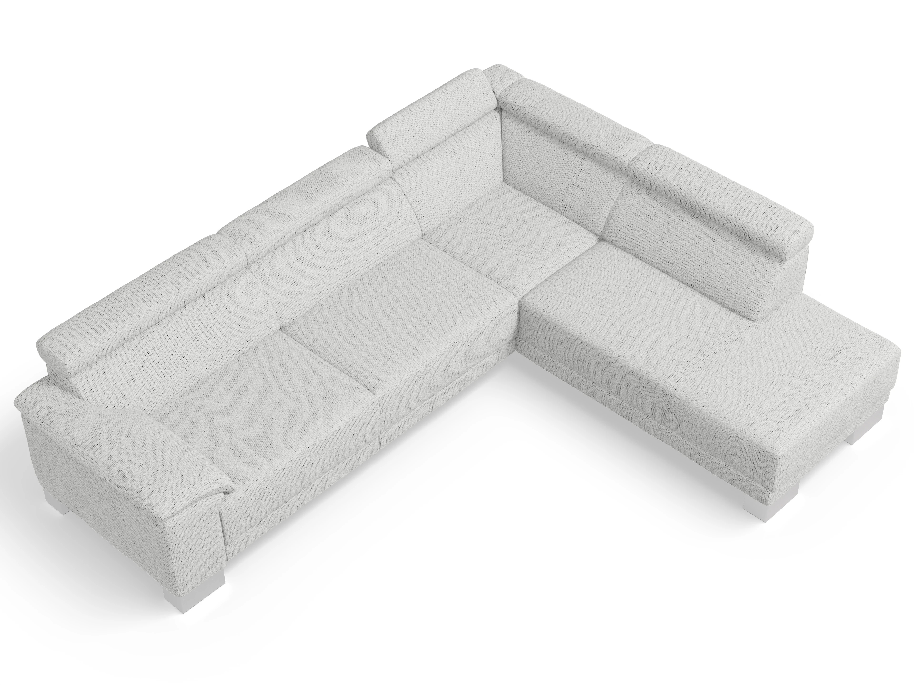 Antonio Ecksofa UM Large Plus R Ansicht des Produktes Antonio Ecksofa rechts Abschluss offen in Stoff Grau